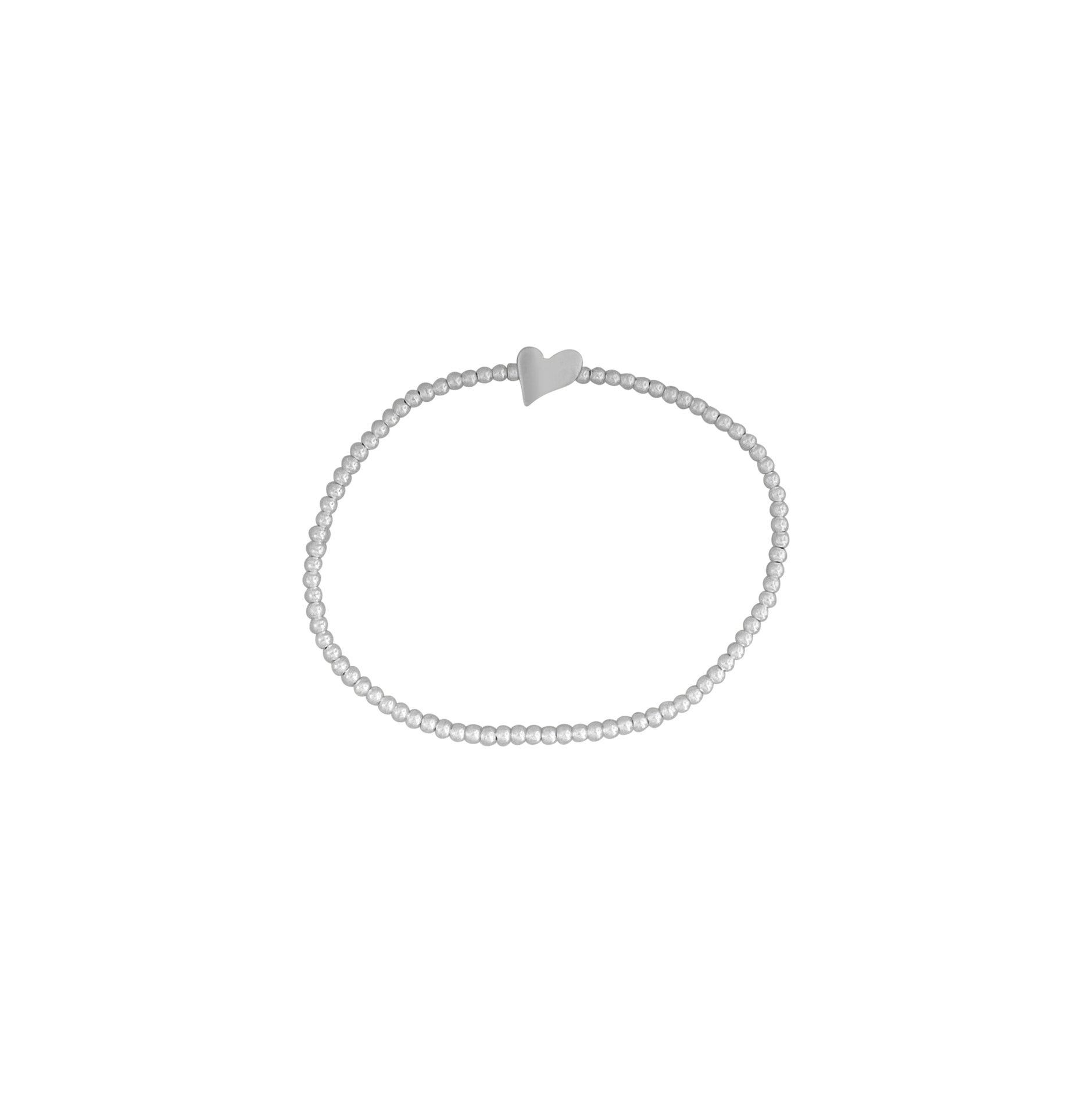 PULSERA DE BOLAS DE PLATA Y CORAZÓN