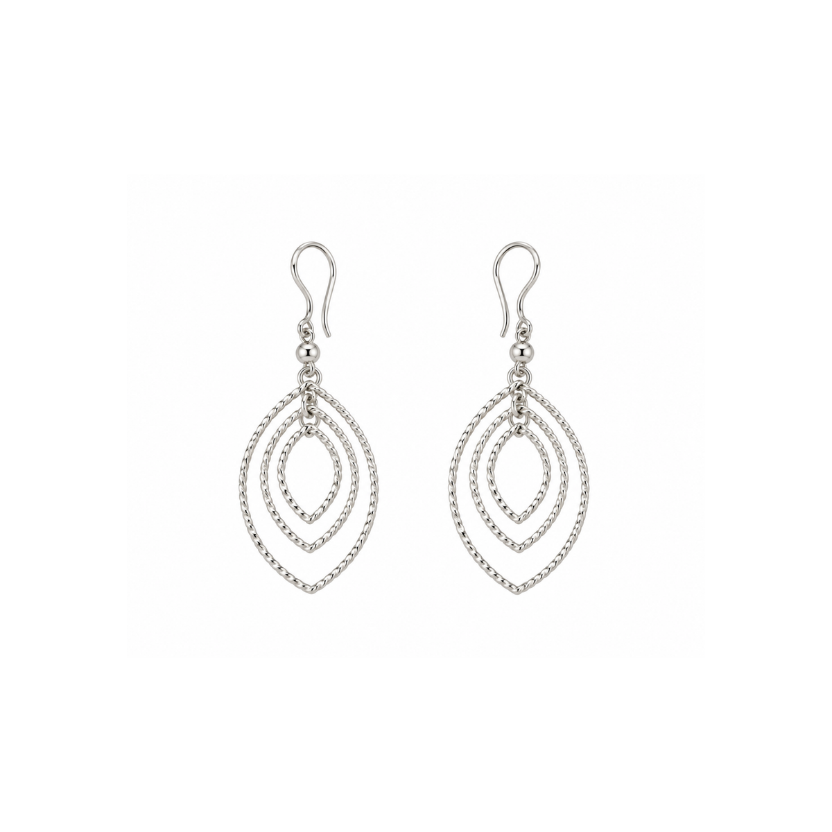 ARETES ÓVALOS BAÑO DE PLATA