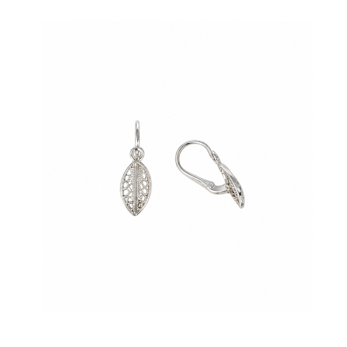 ARETES HOJAS OVADAS FILIGRANA