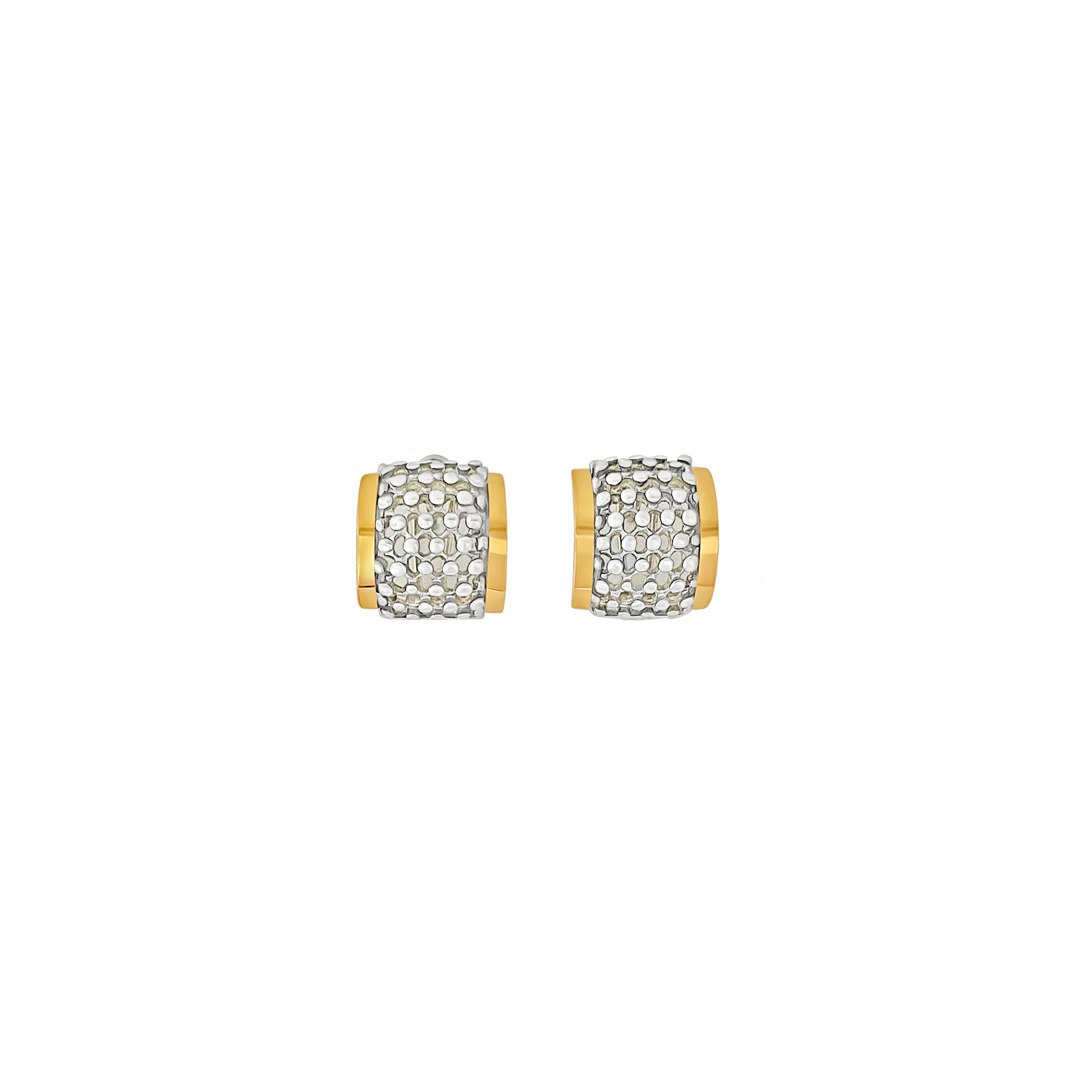 ARETES GRID PLATA Y ORO