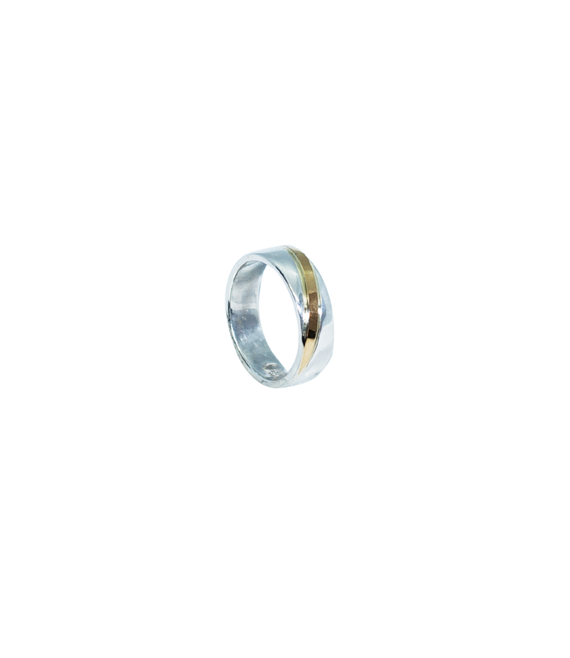 ARO ORO DIAGONAL PLATA Y ORO