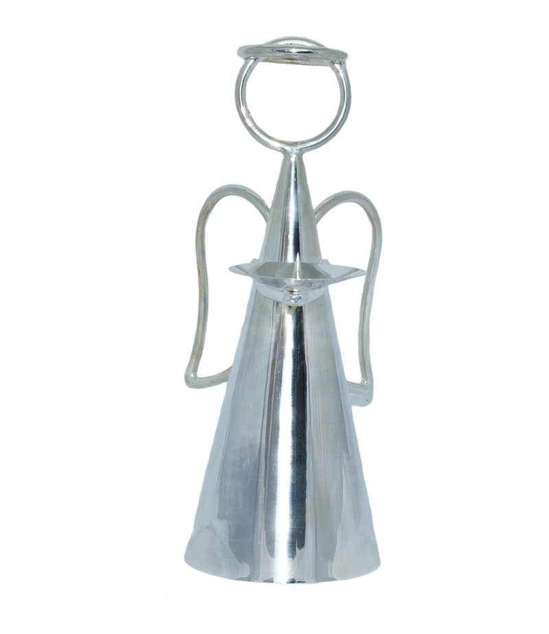 CANDELABRO ÁNGEL BAÑO DE PLATA