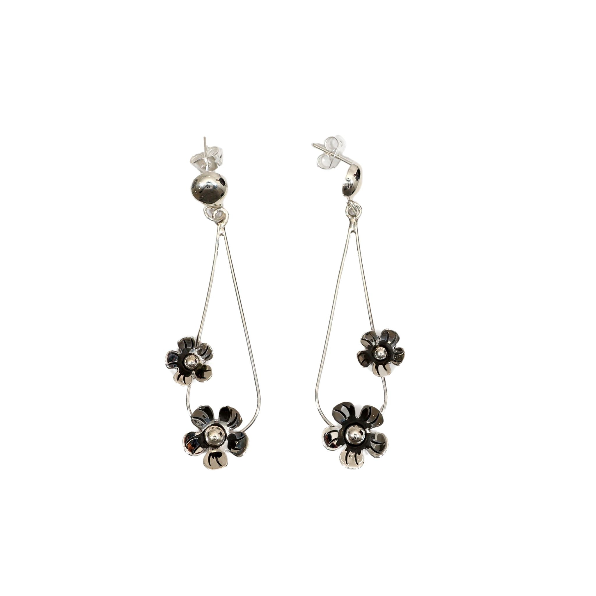 ARETES GOTA CON FLORES