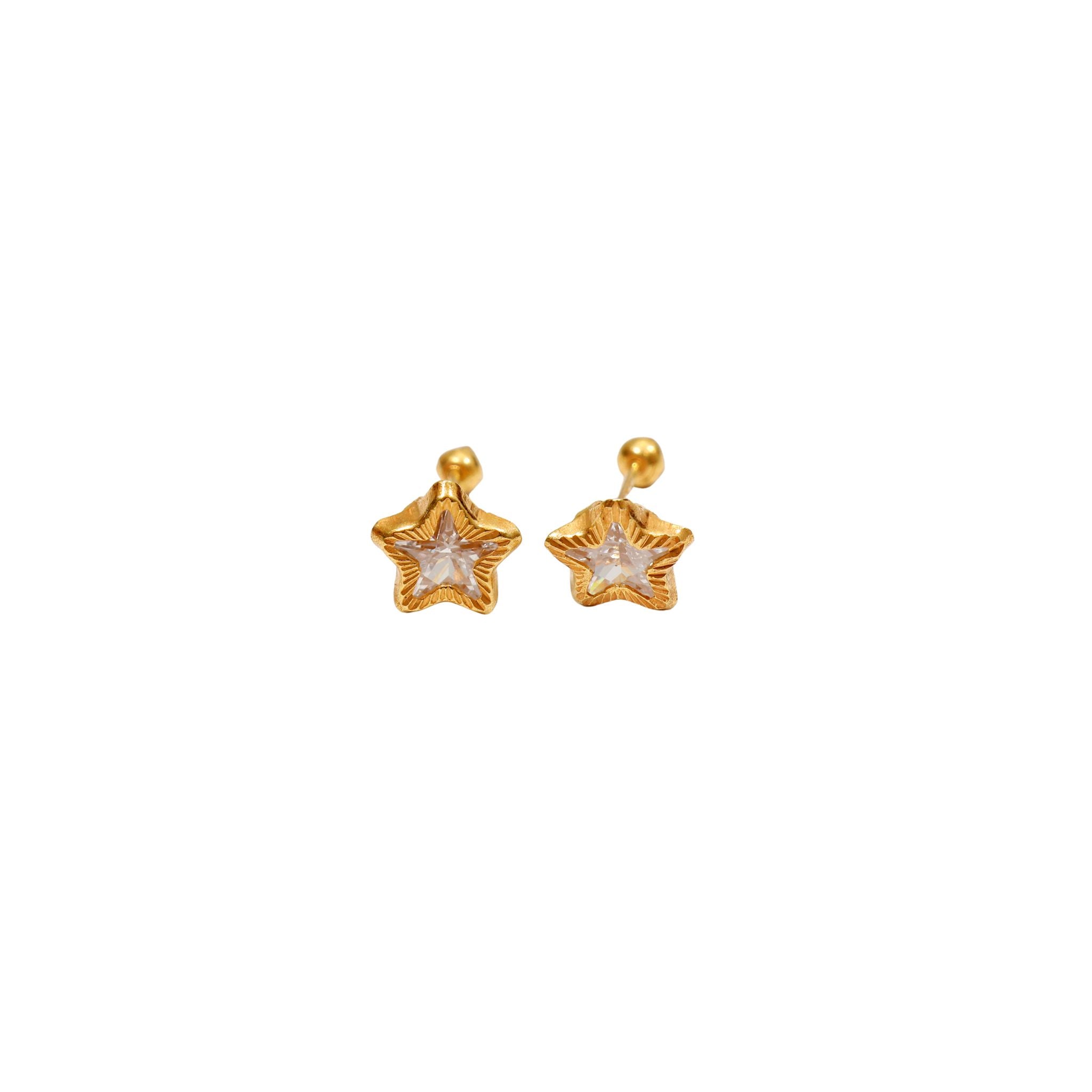 ARETES ESTRELLAS BAÑO DE ORO