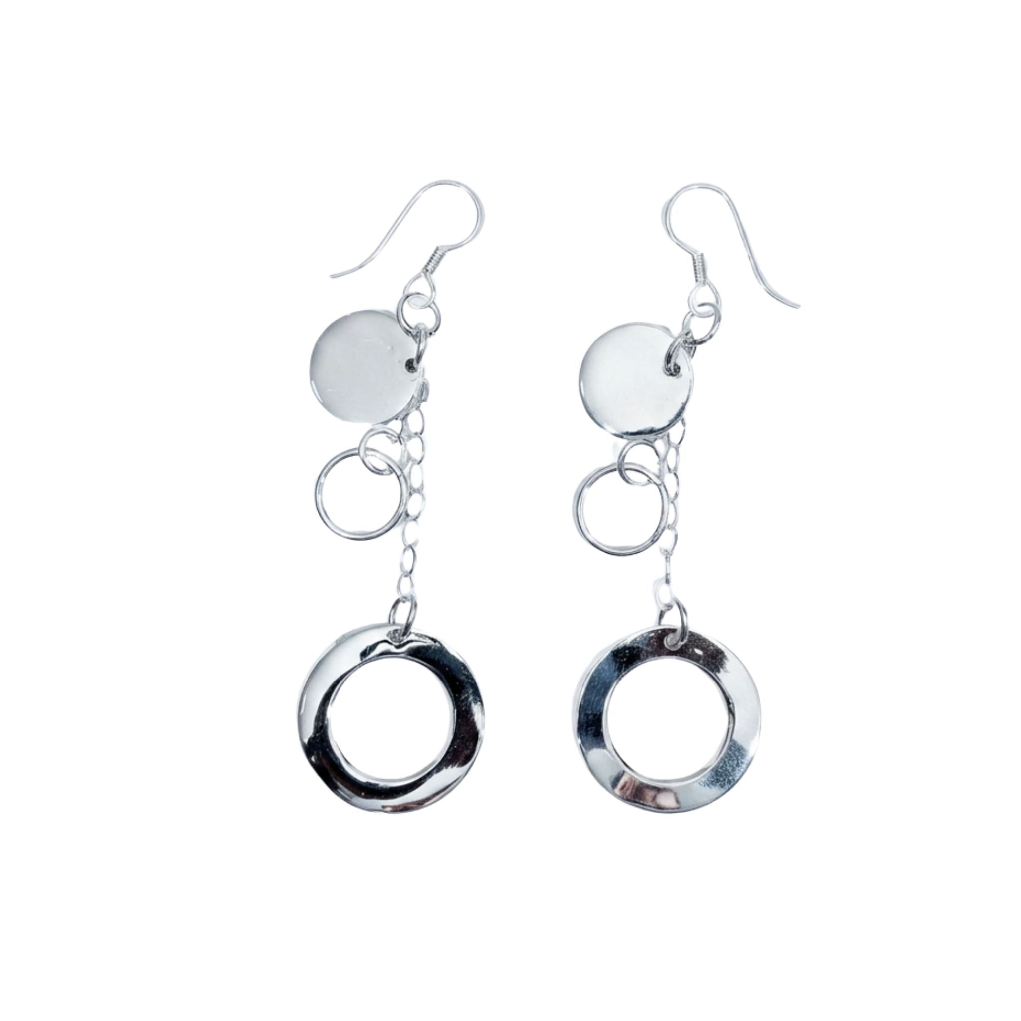 ARETES CÍRCULOS BAÑO DE PLATA