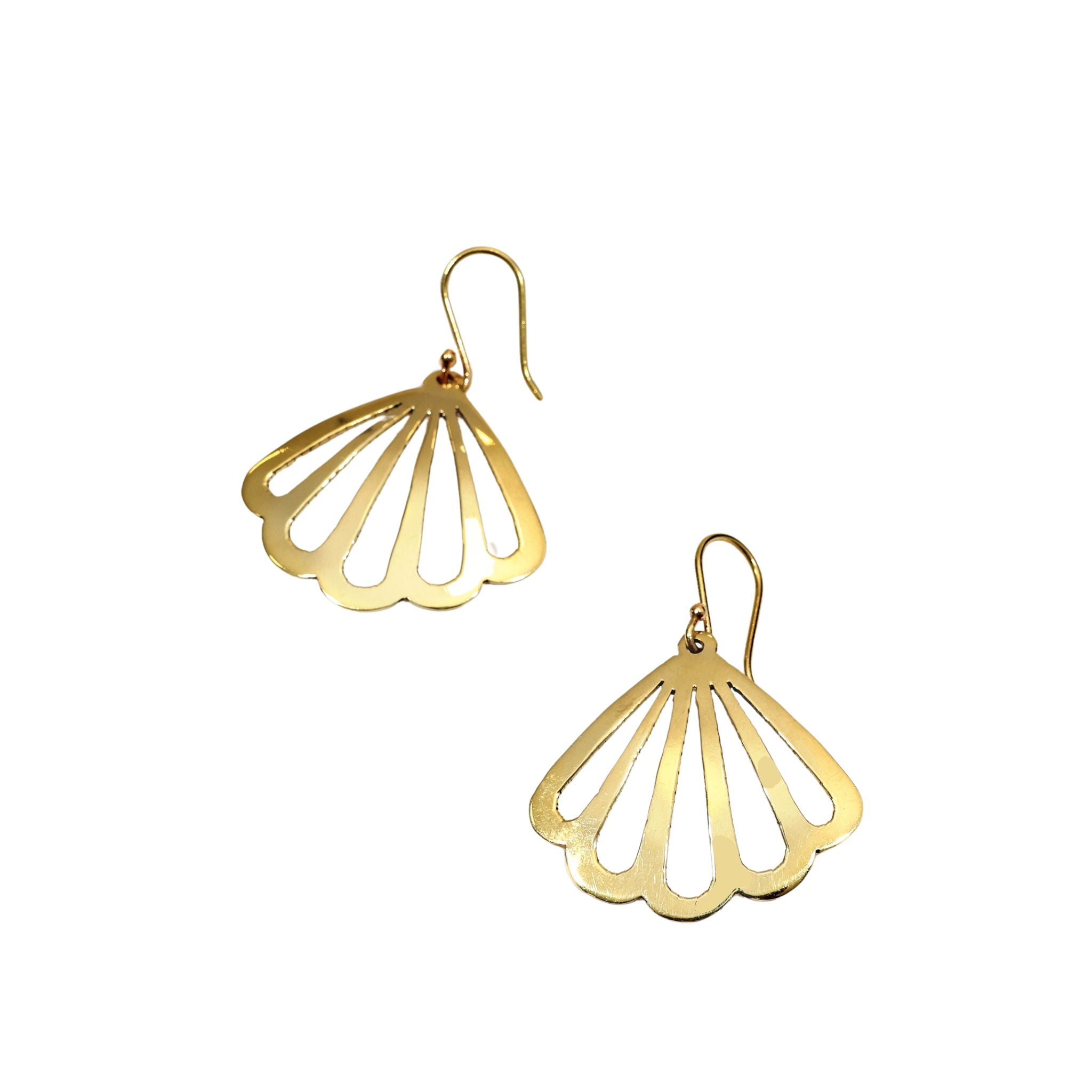 ARETES ABANICO LATÓN