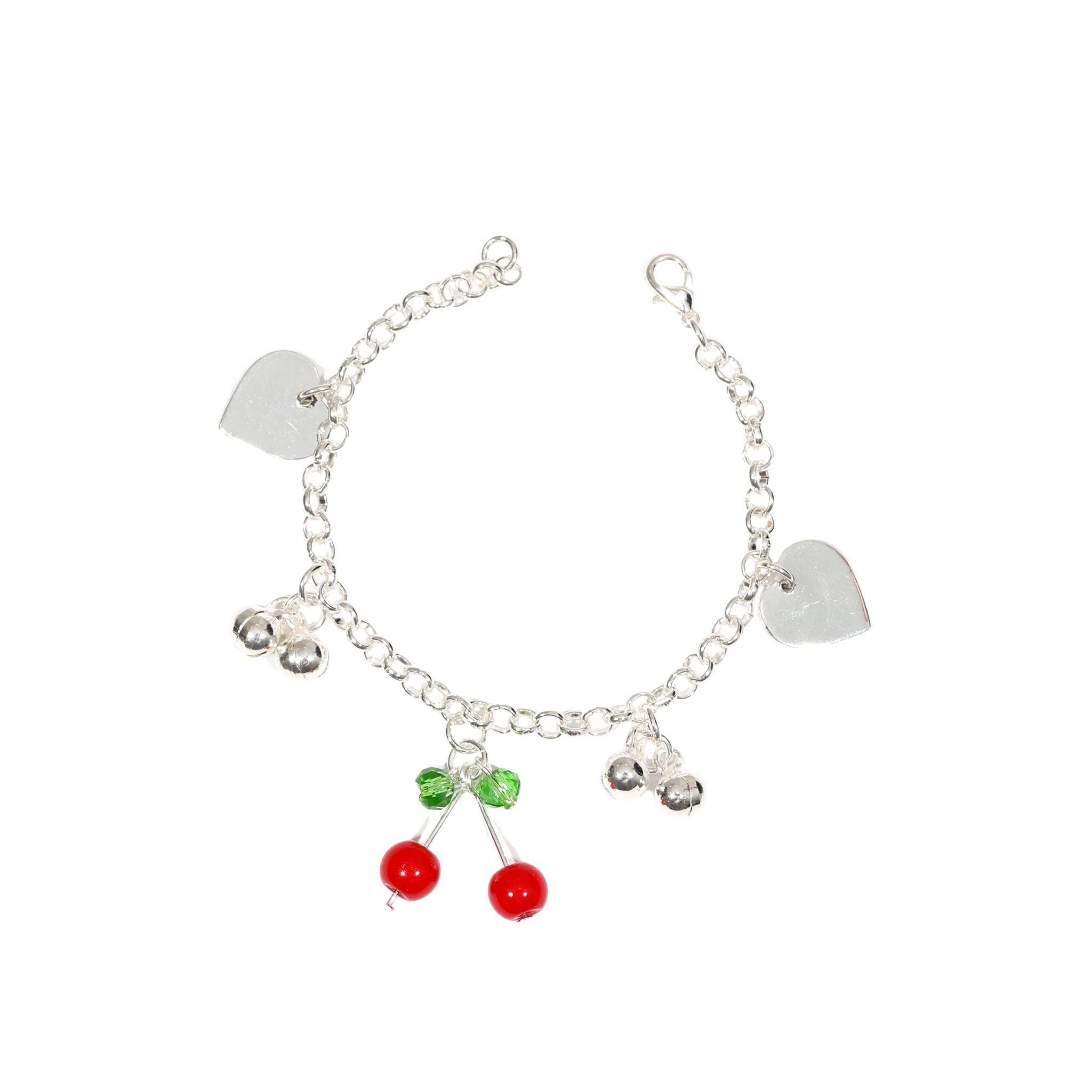 PULSERA CEREZAS BAÑO DE PLATA