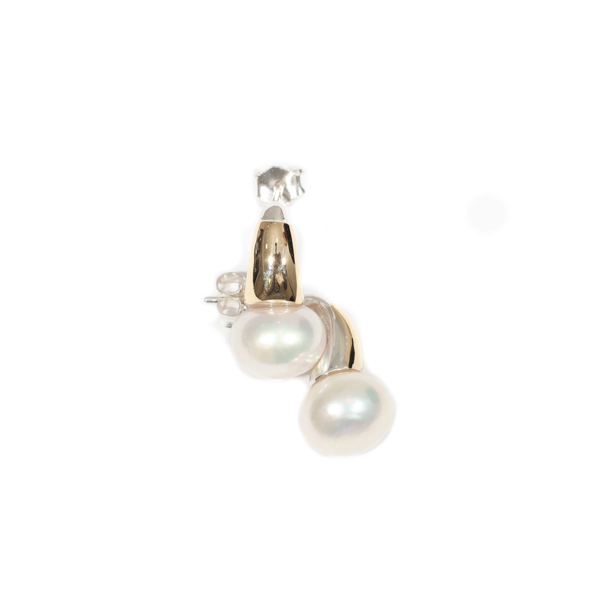 ARETES GARRA PLATA Y ORO