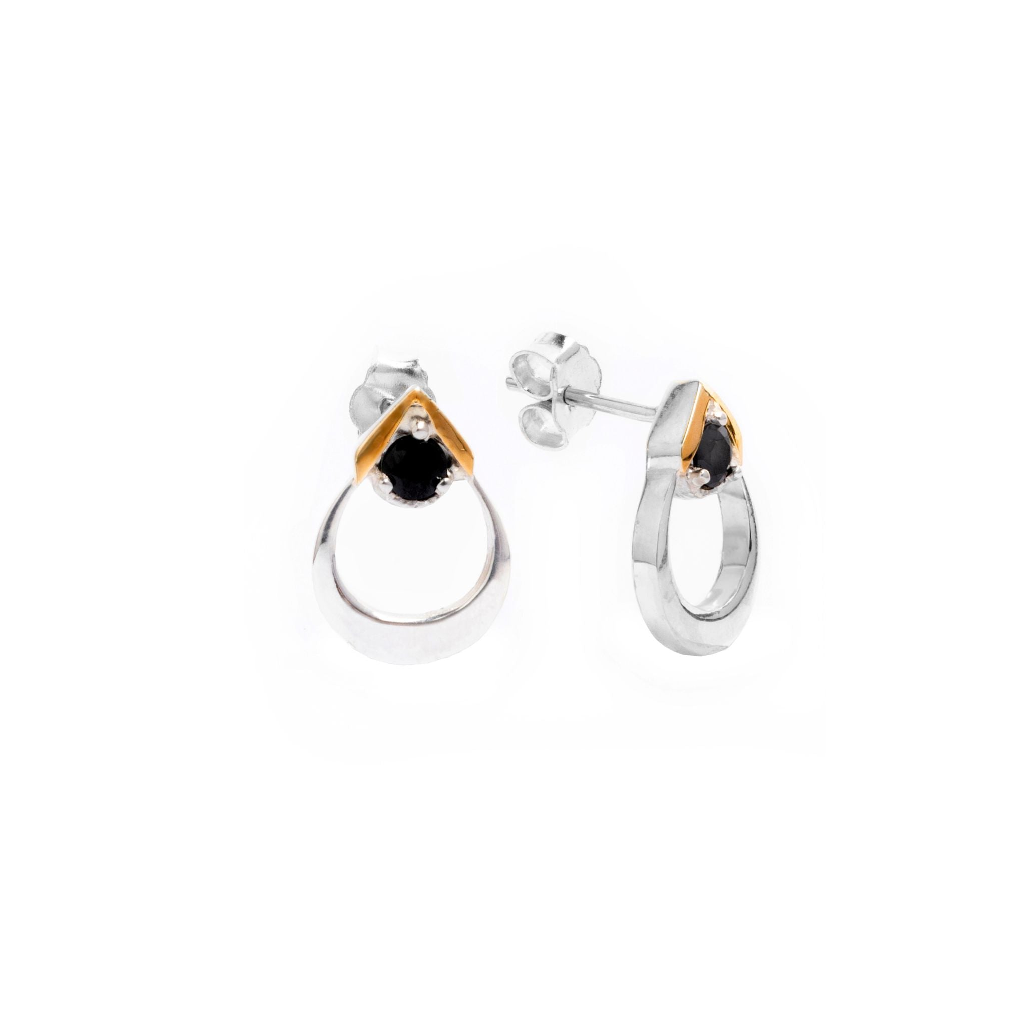 ARETES GOTA PLATA Y ORO