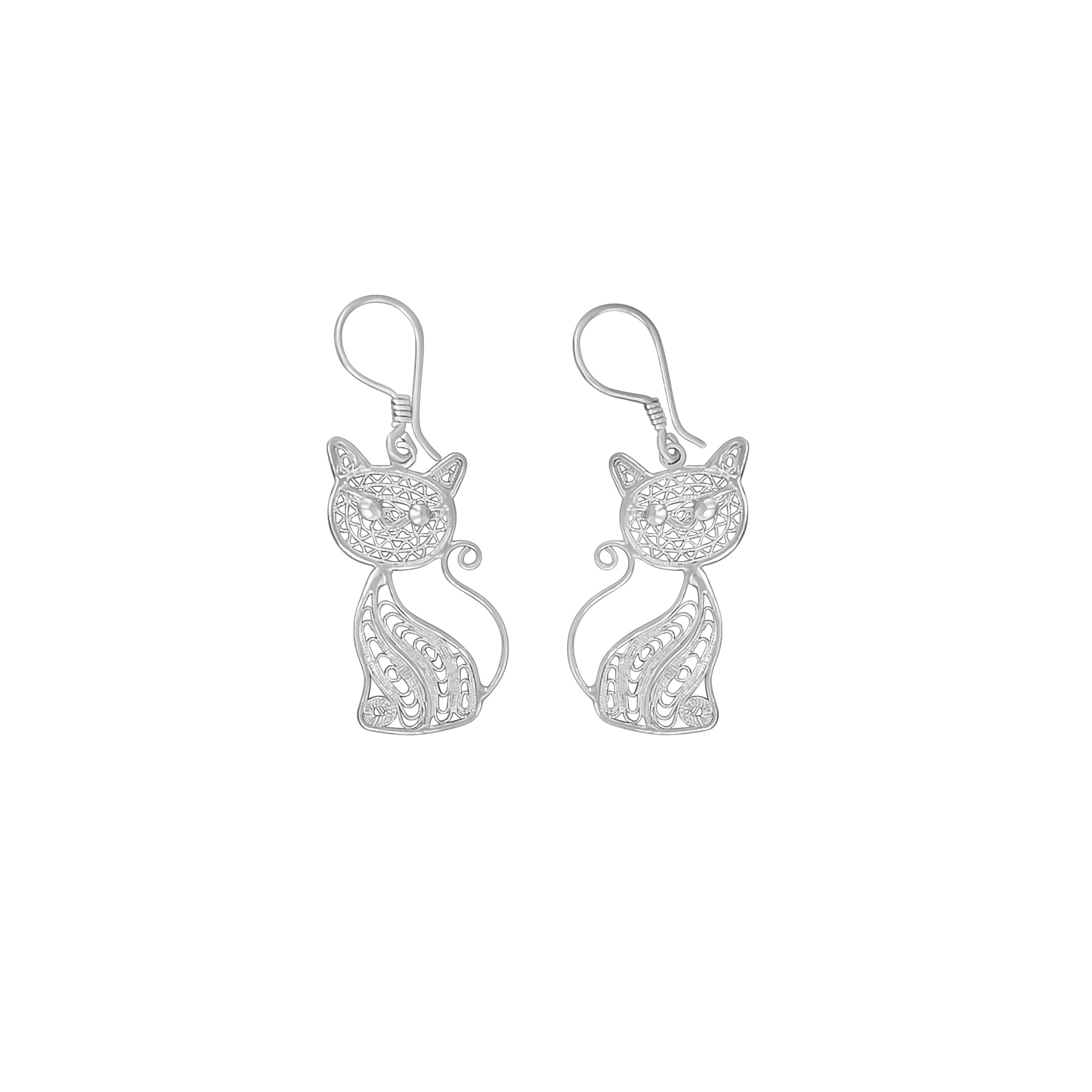 ARETES GATO FILIGRANA