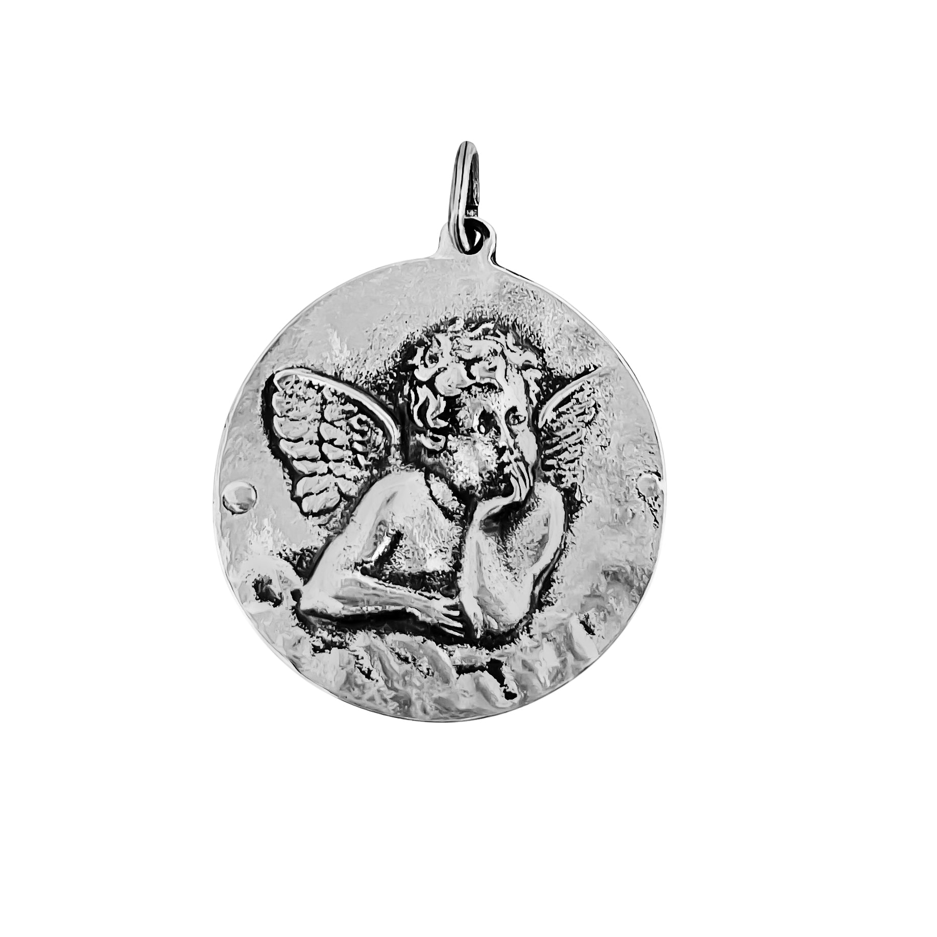 MEDALLÓN ÁNGEL DE LA GUARDA BAÑO DE PLATA