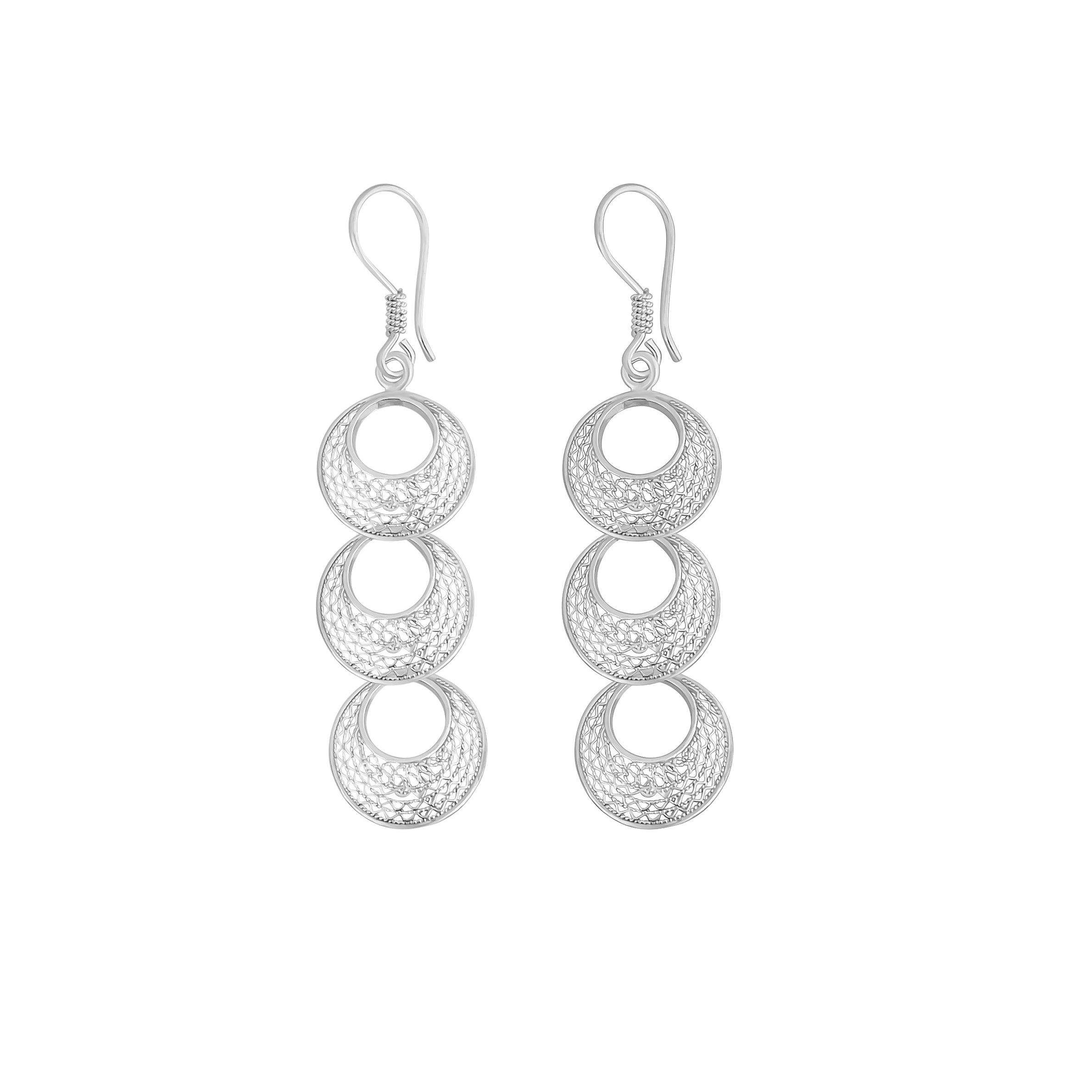 ARETES 3 CÍRCULOS FILIGRANA