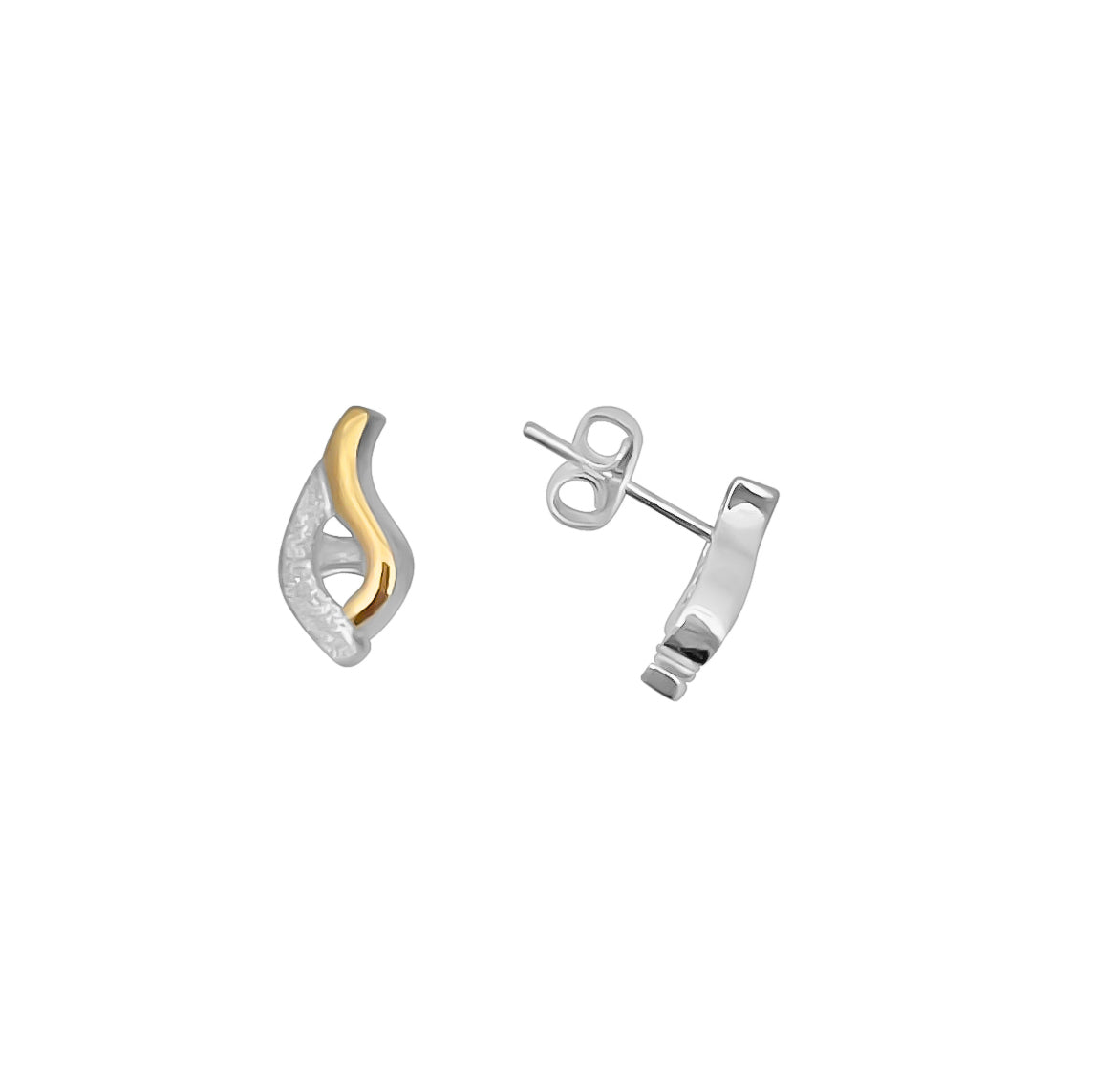 ARETES LÁGRIMA PLATA Y ORO