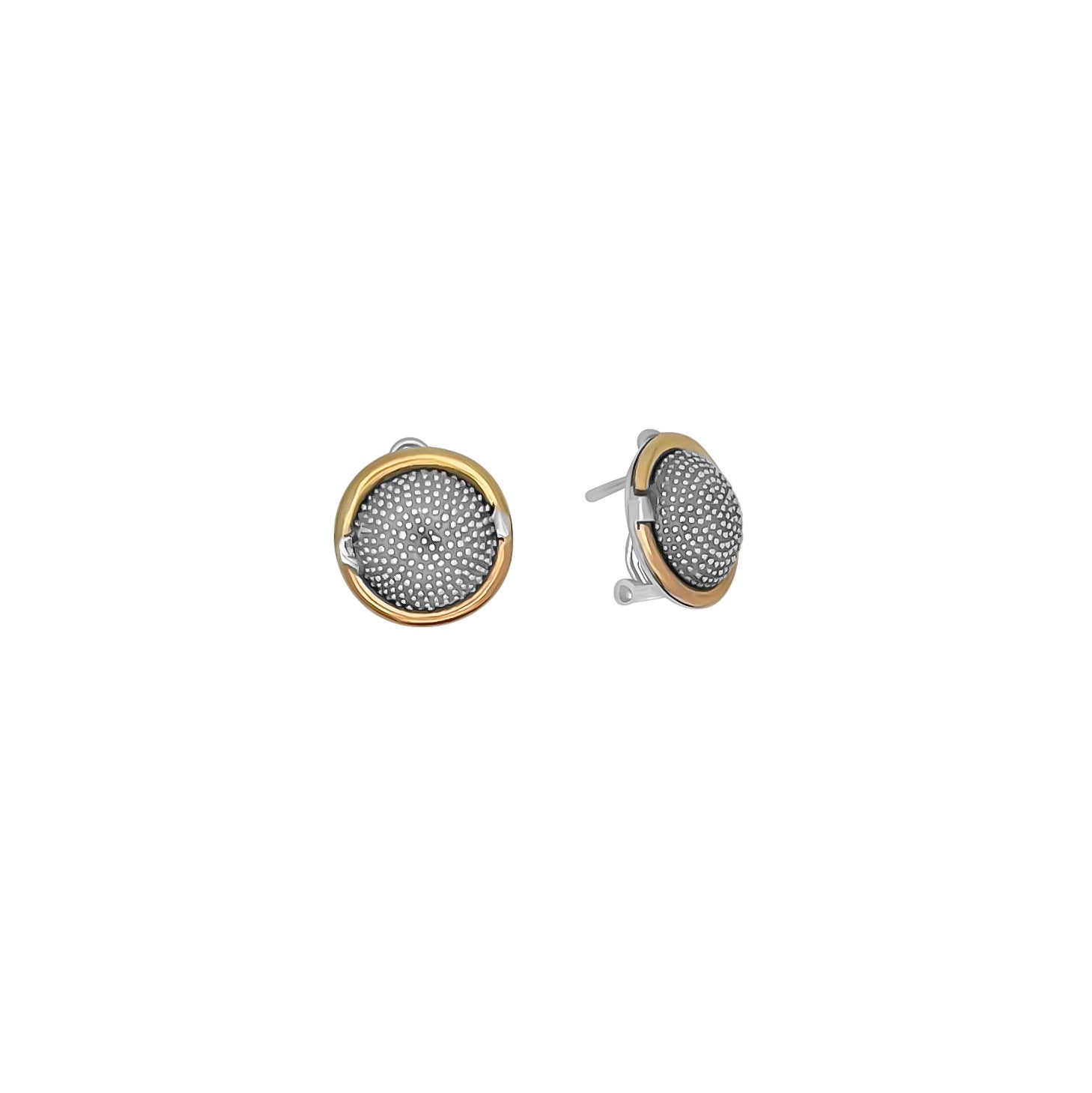ARETES GIRASOL PLATA Y ORO