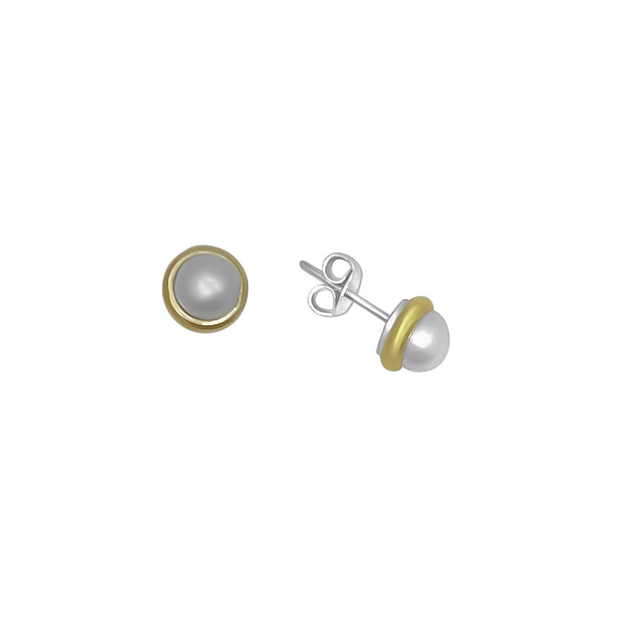 ARETES PERLA PLATA Y ORO