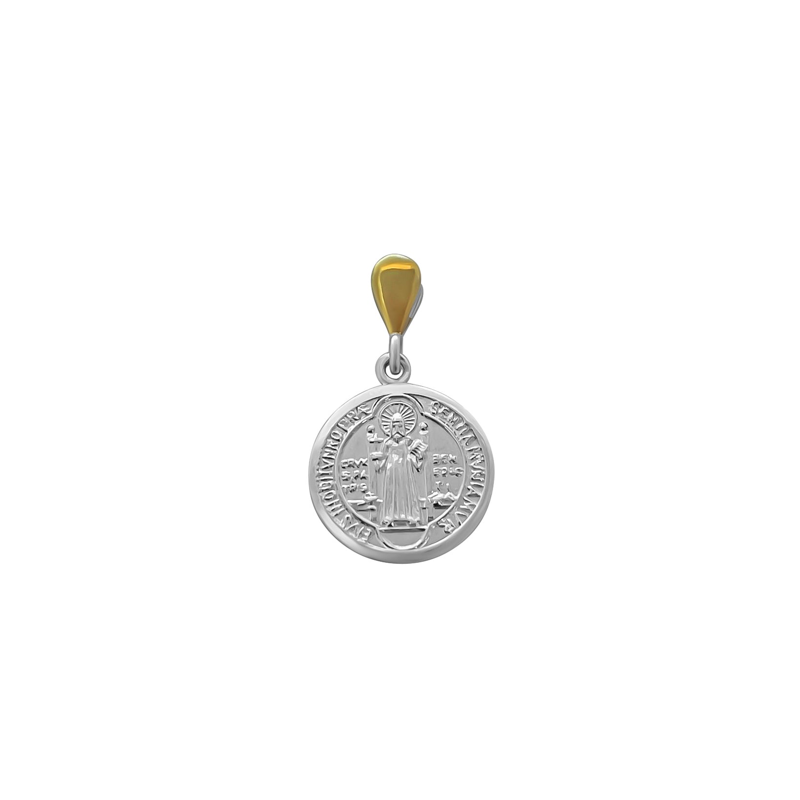 MEDALLA SAN BENITO PLATA Y ORO