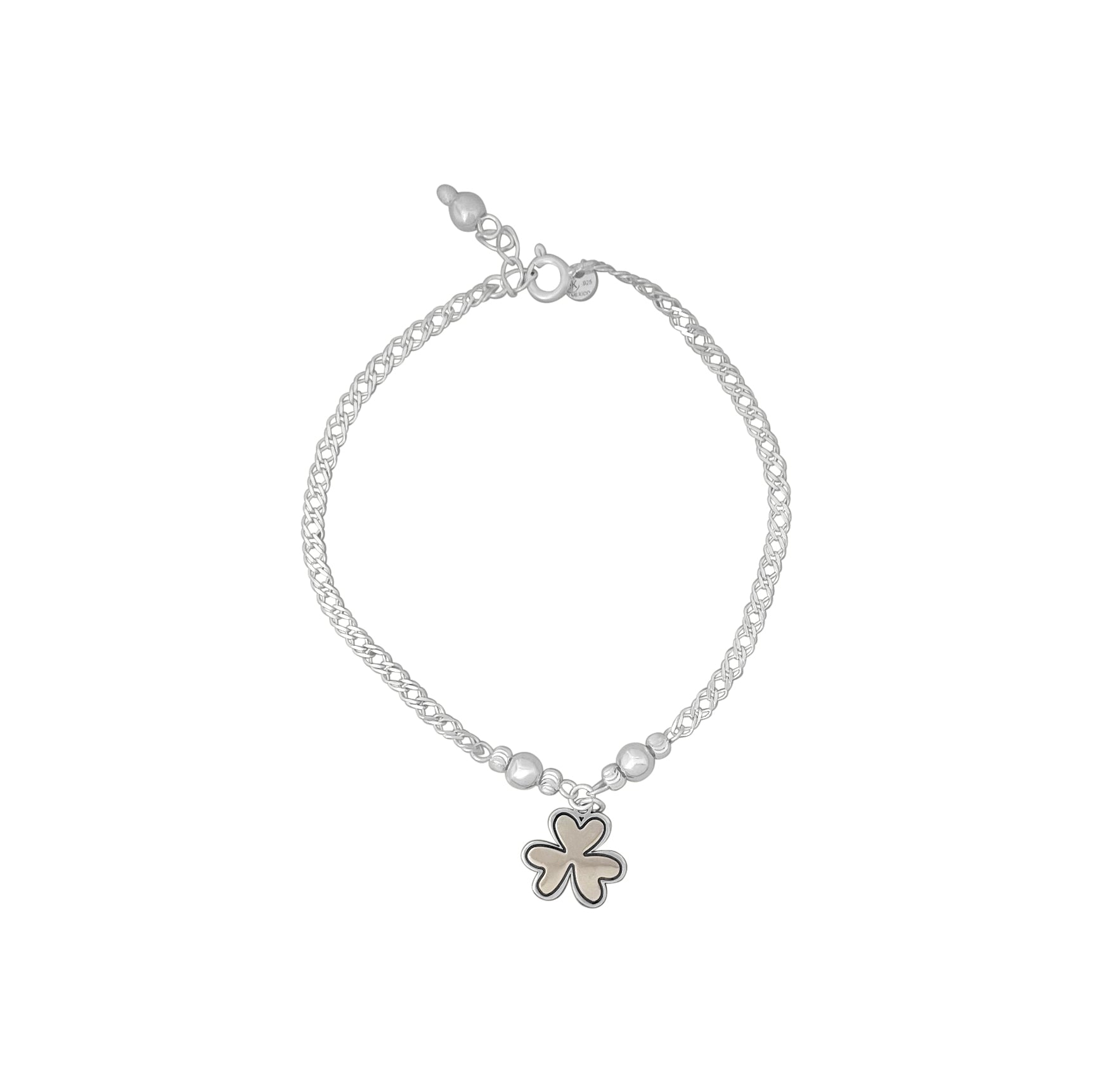 PULSERA BOLITAS Y TREBOL