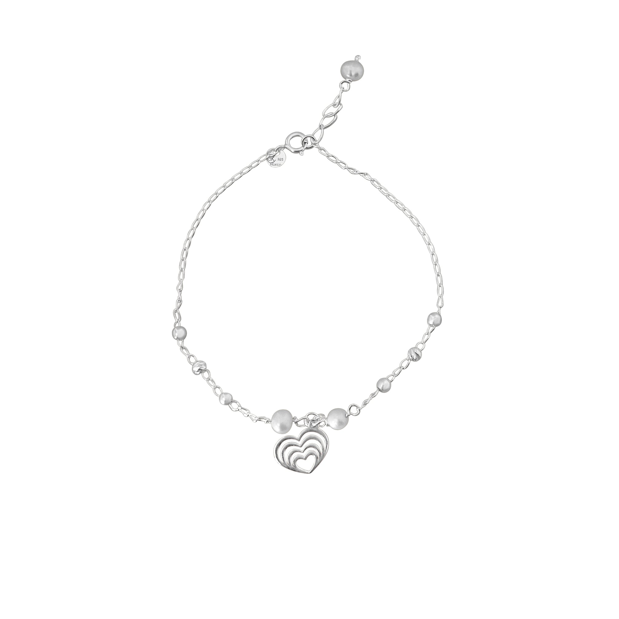 PULSERA PERLAS Y CORAZÓN