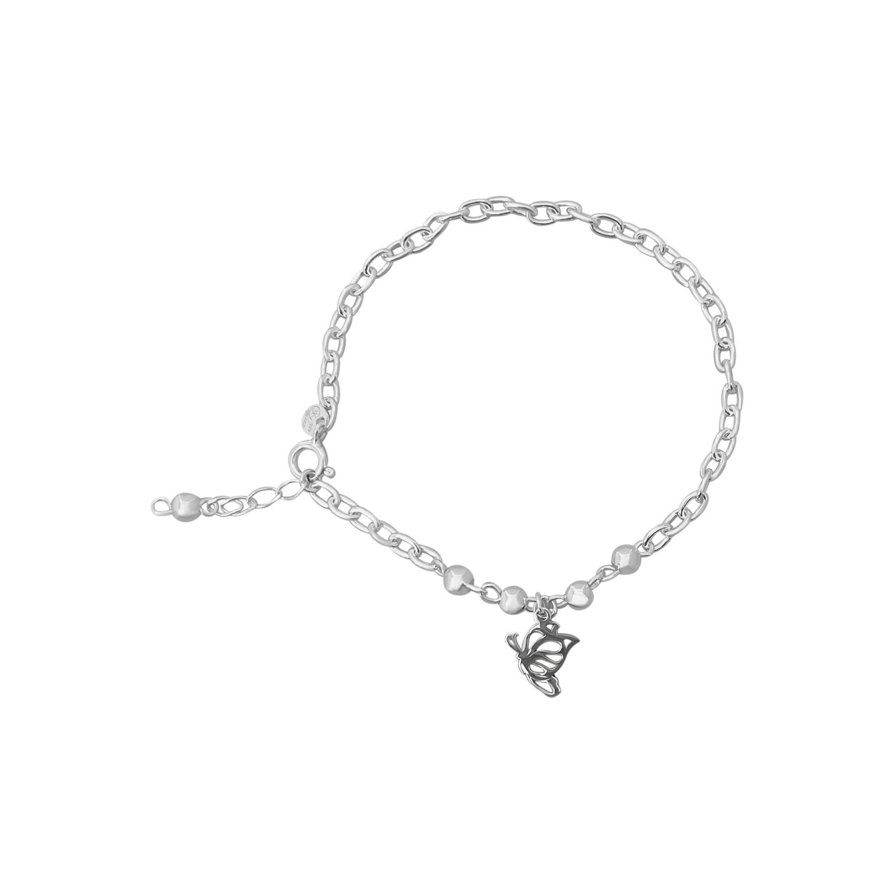 PULSERA BOLITAS Y MARIPOSA