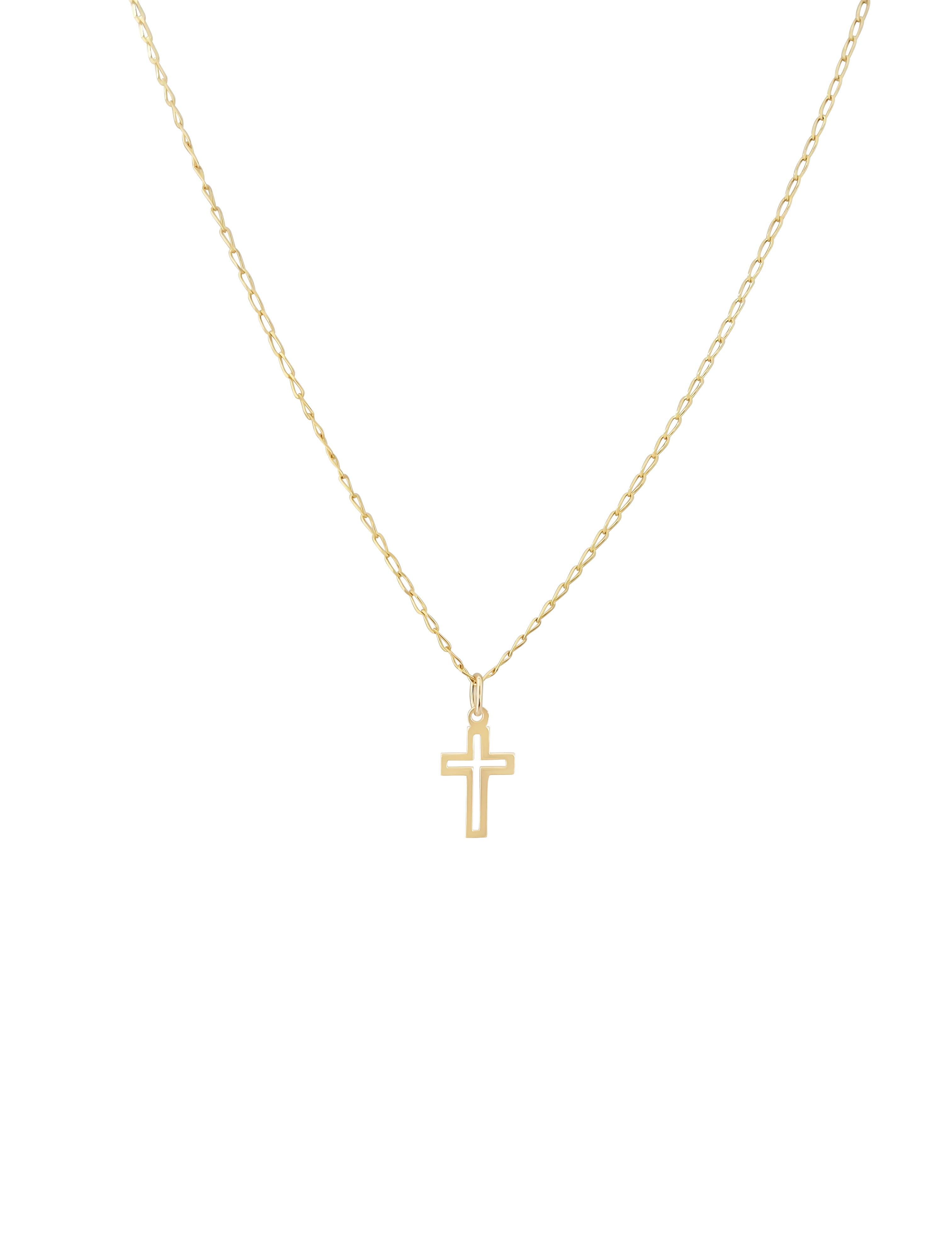 CADENA CRUZ CALADA BAÑO DE ORO