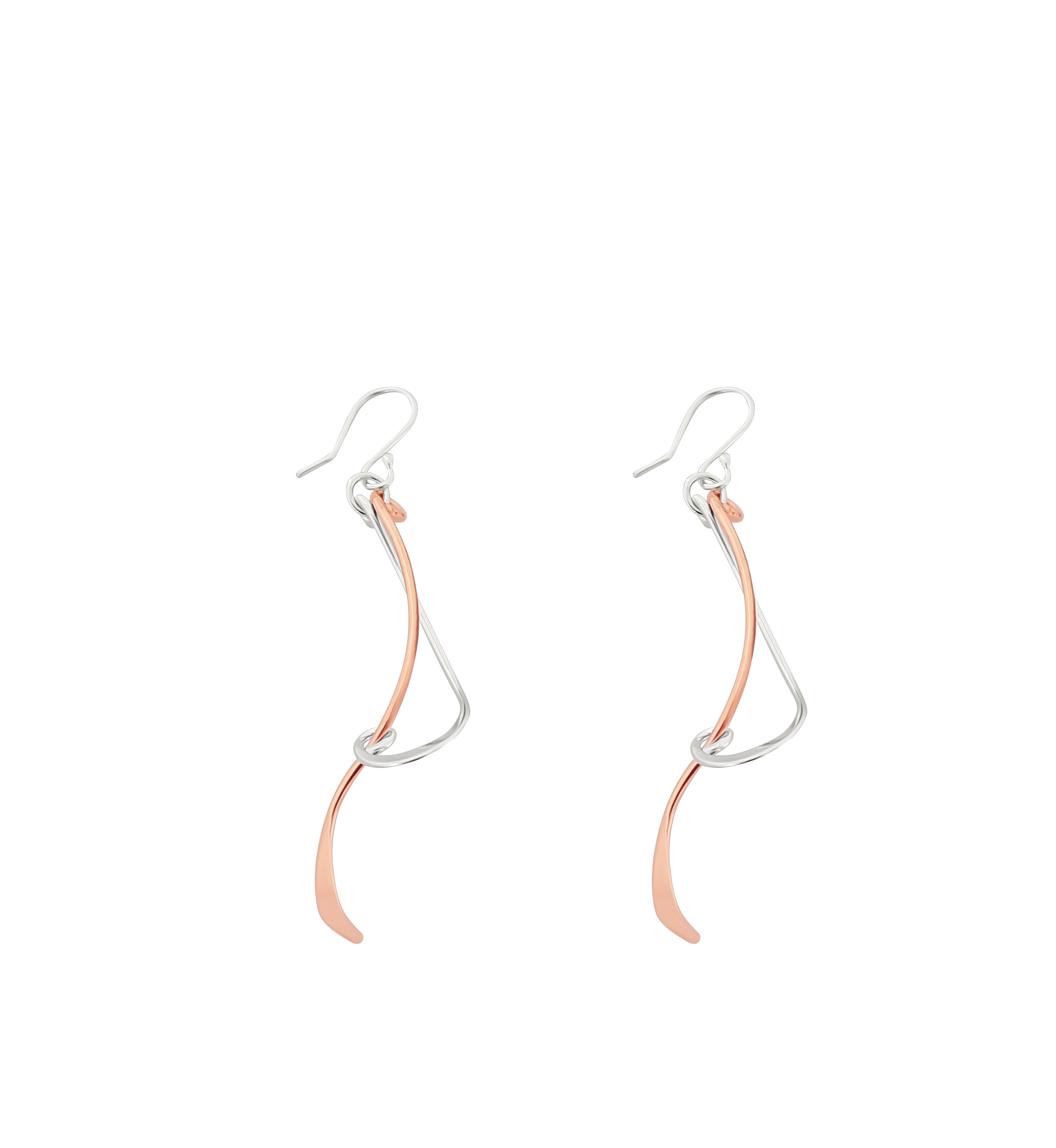 ARETES COLA DE GALLO BAÑO DE PLATA