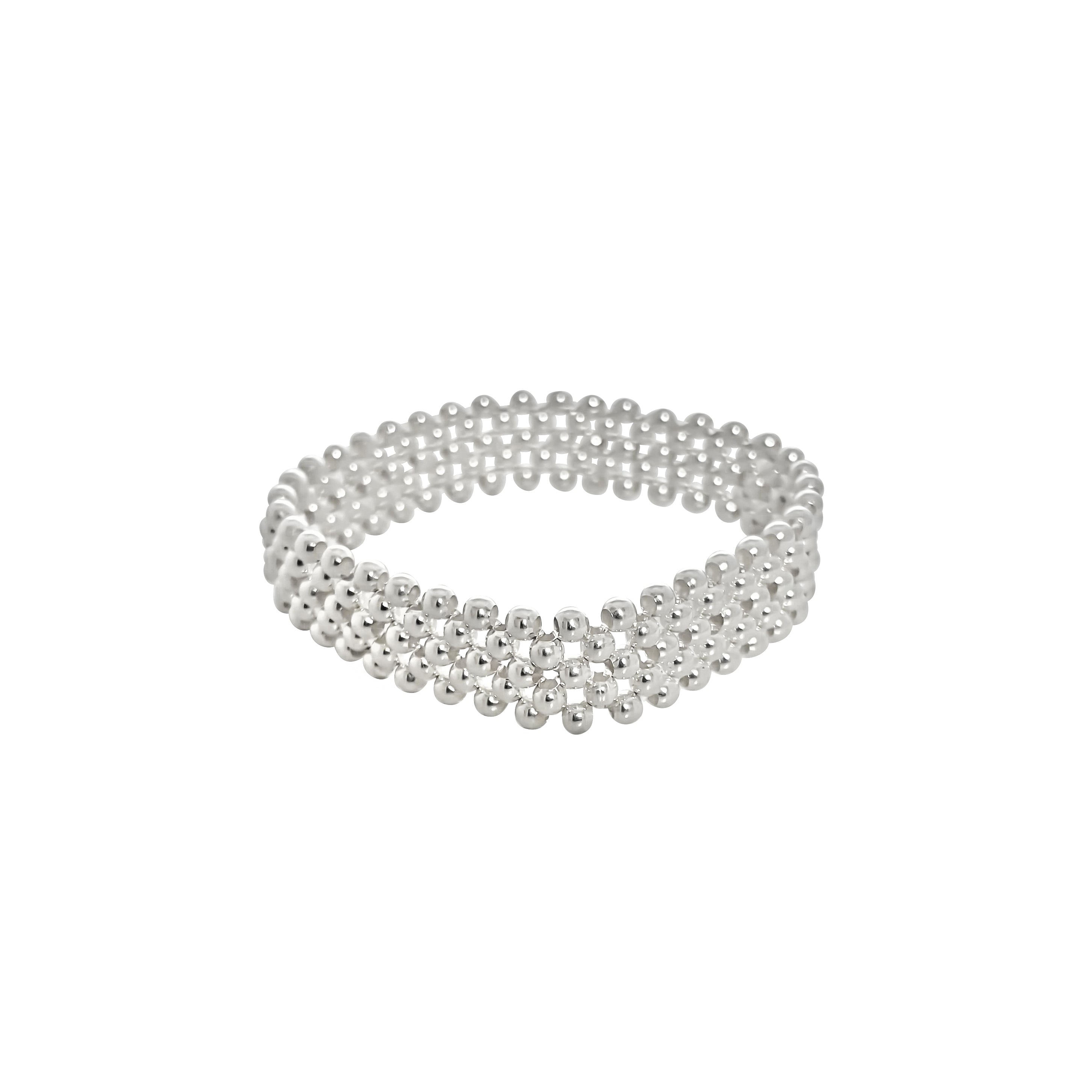 PULSERA BOLITAS TEJIDAS