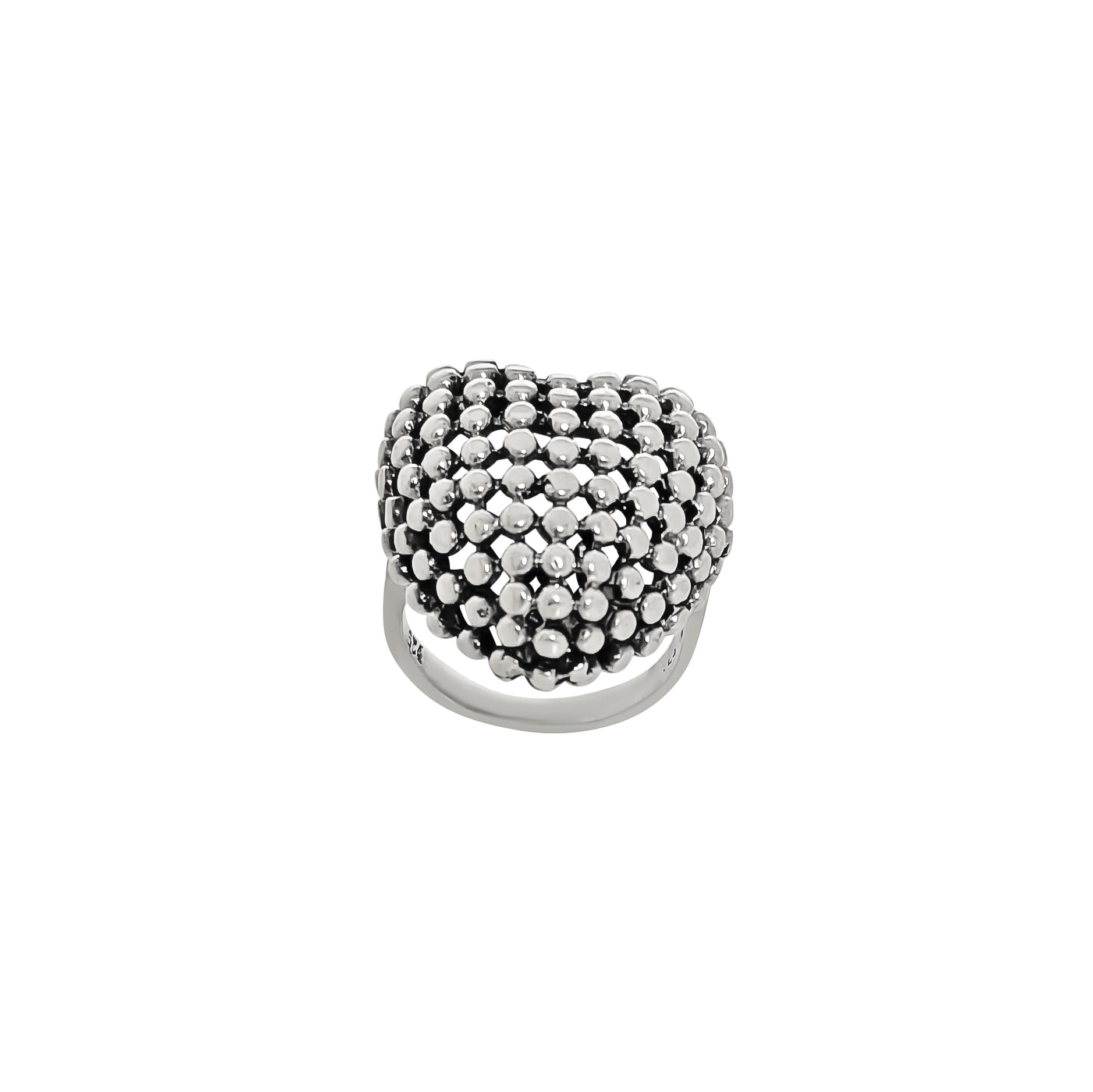 ANILLO CORAZÓN PUNTEADO