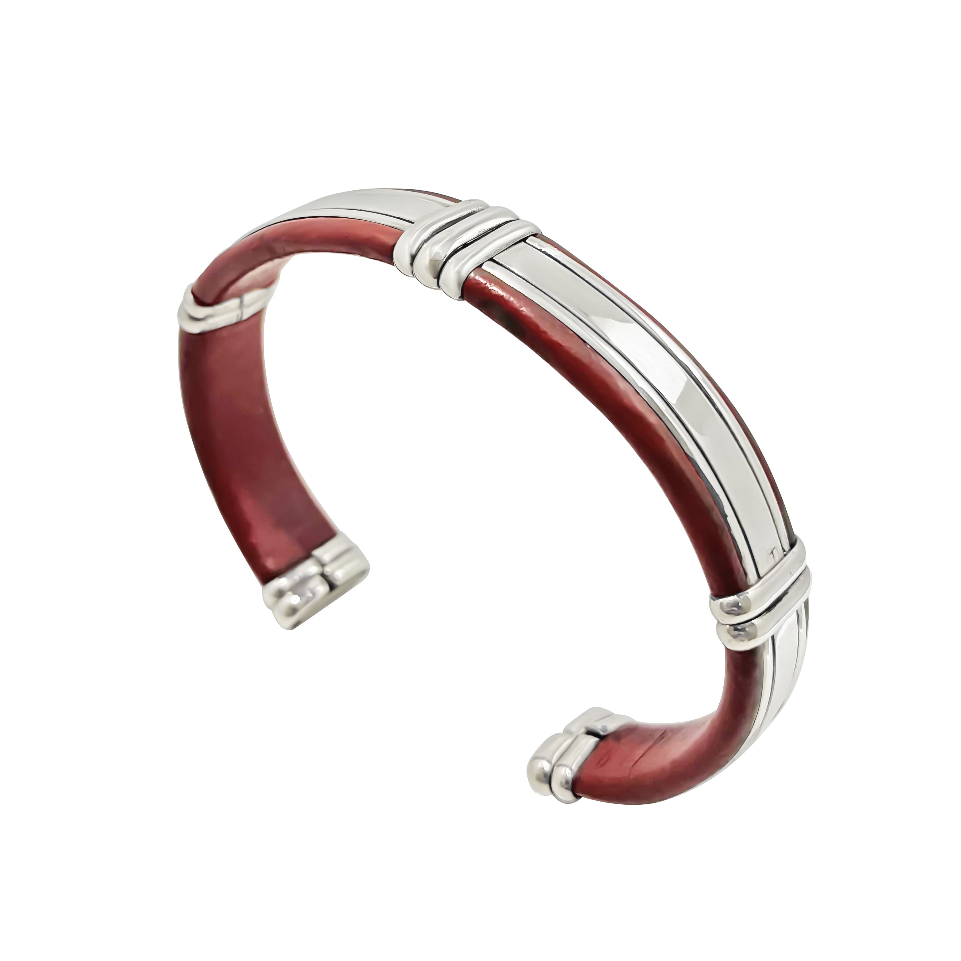 PULSERA CUERO Y PLATA