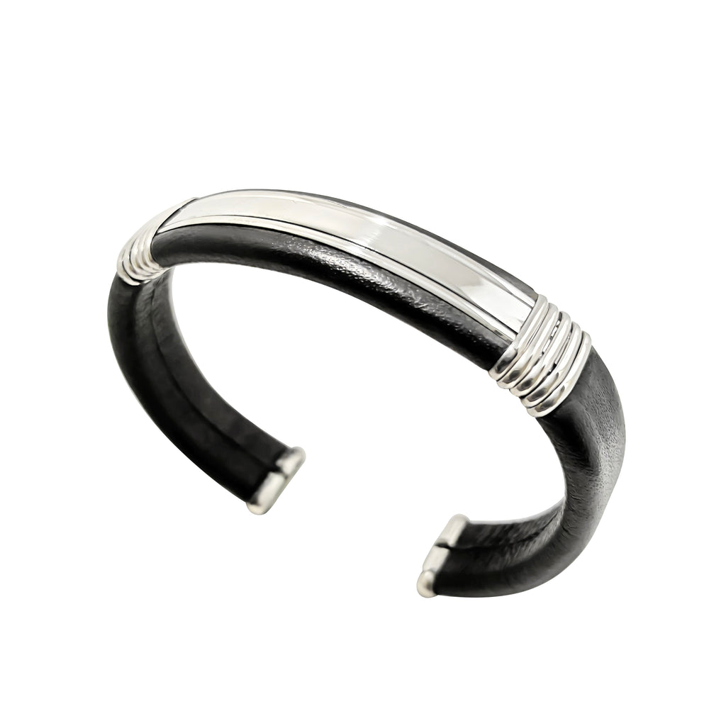 PULSERA CUERO Y PLATA