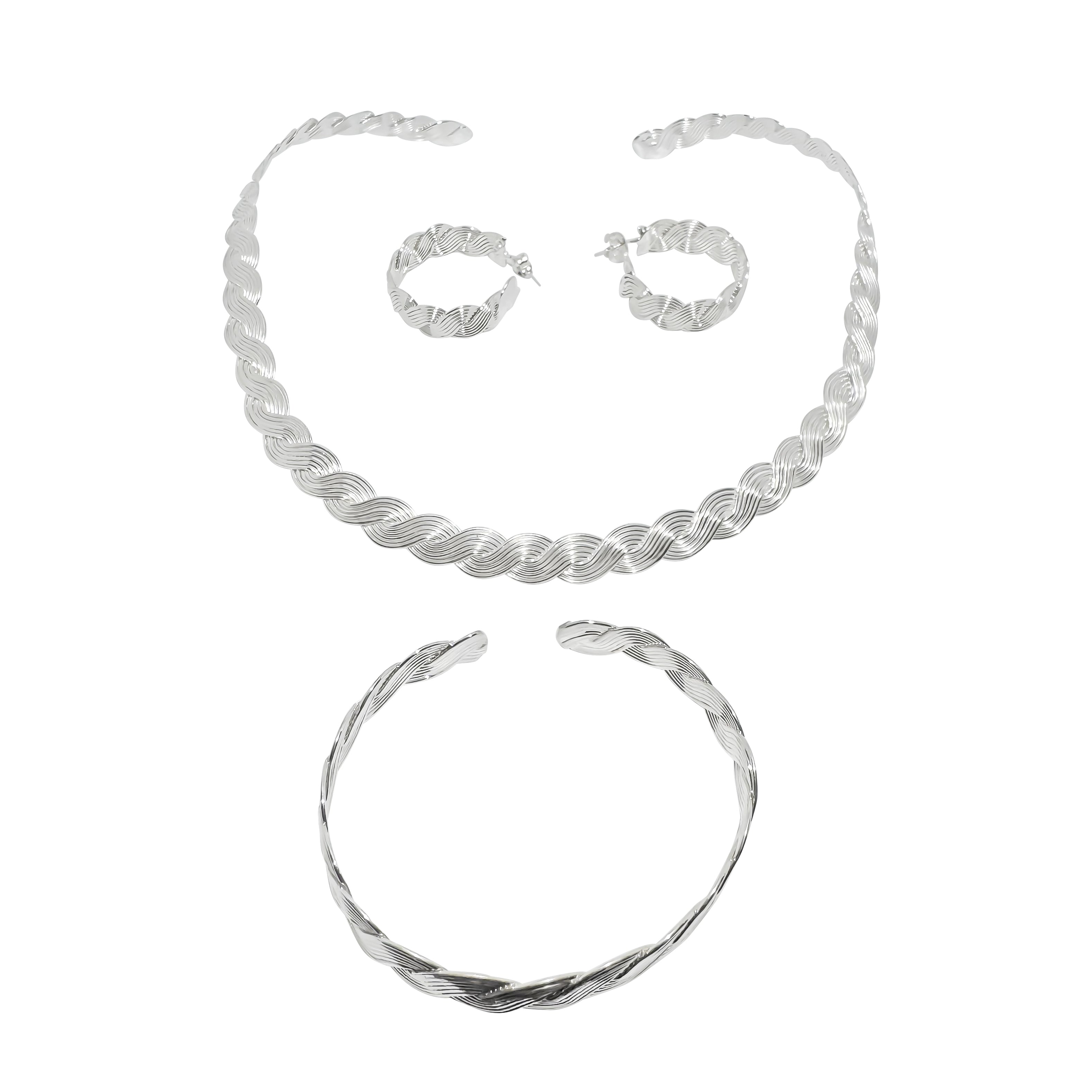 JUEGO TRENZADO BAÑO DE PLATA