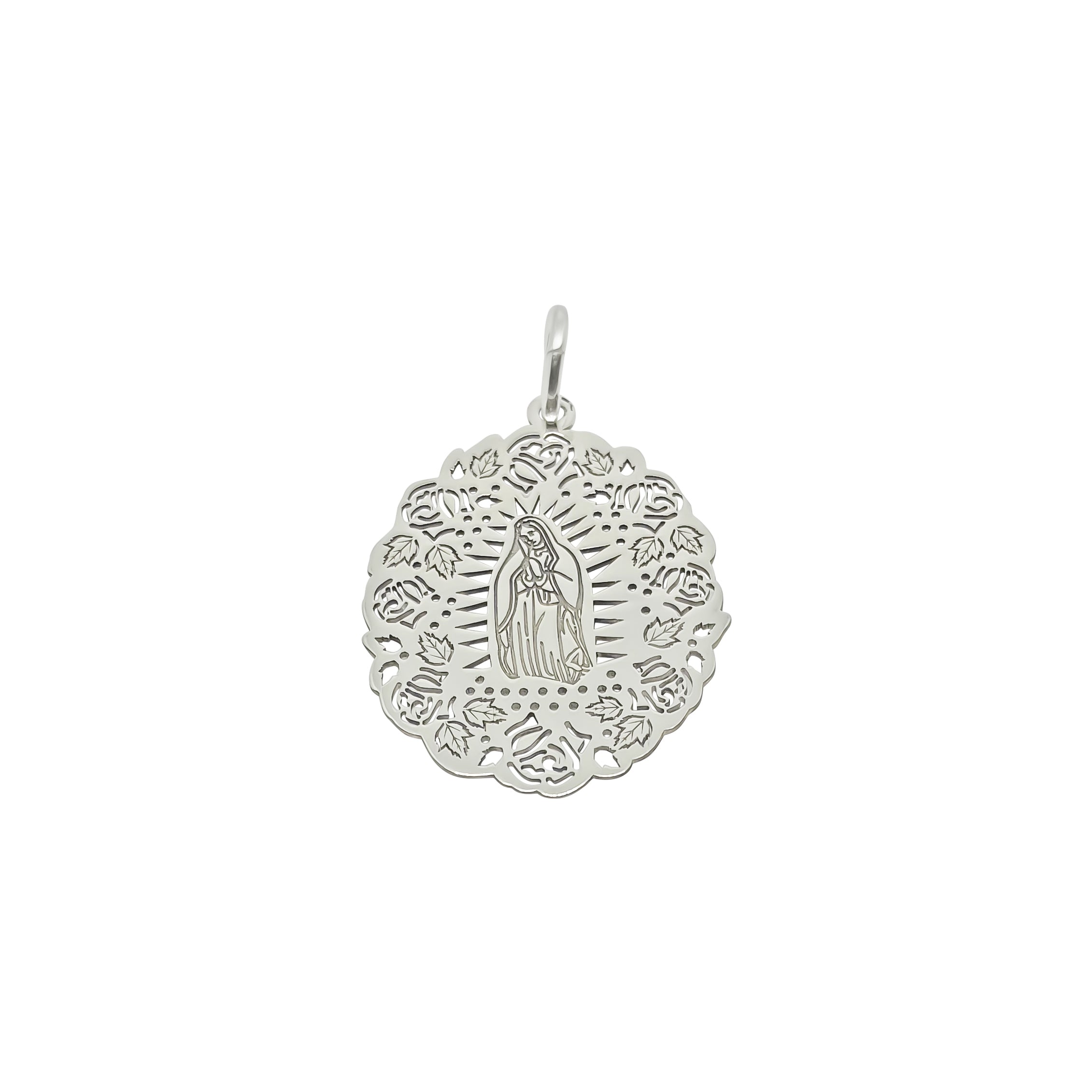 DIJE VIRGEN DE GUADALUPE CON FLORES