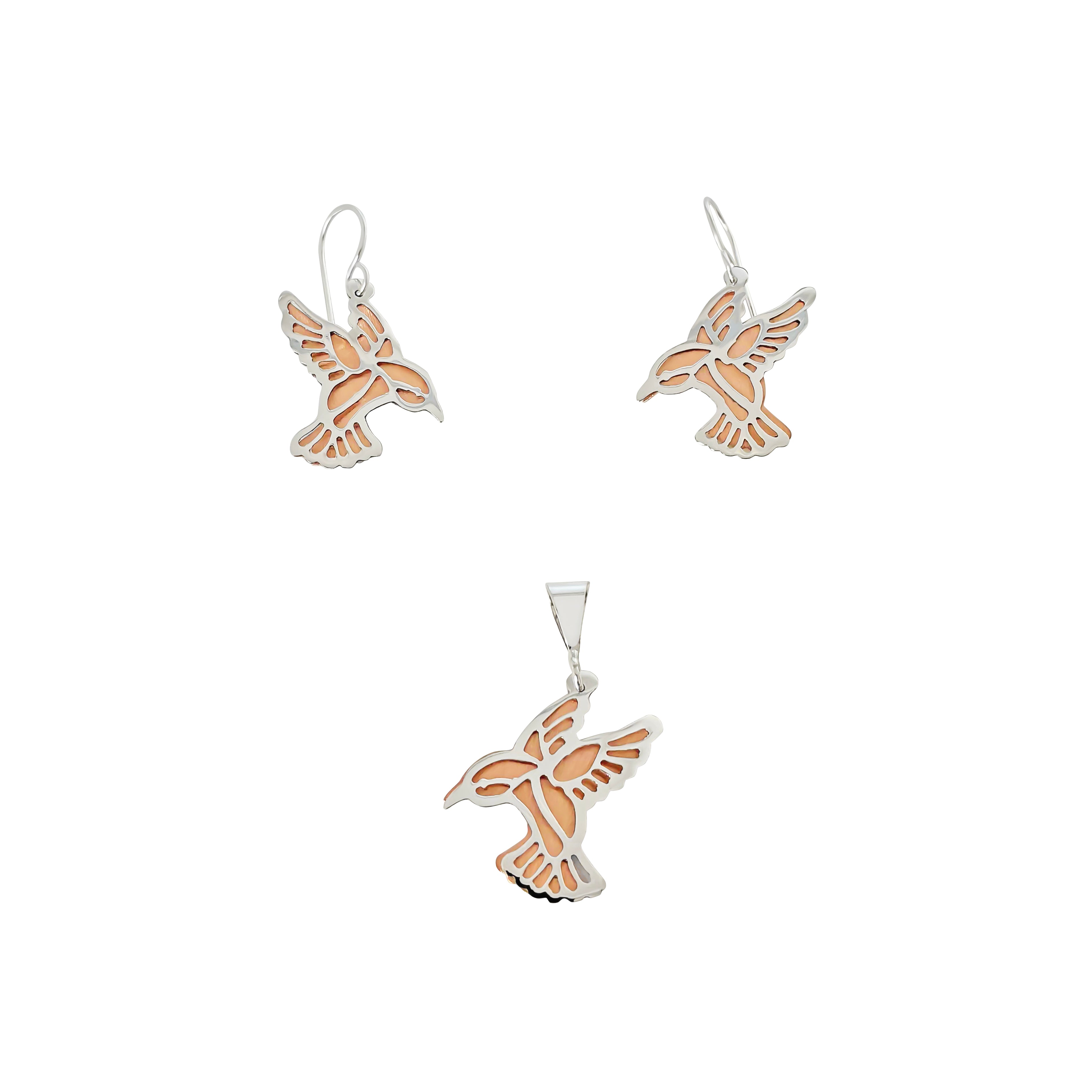 JUEGO COLIBRÍ BAÑO DE ORO