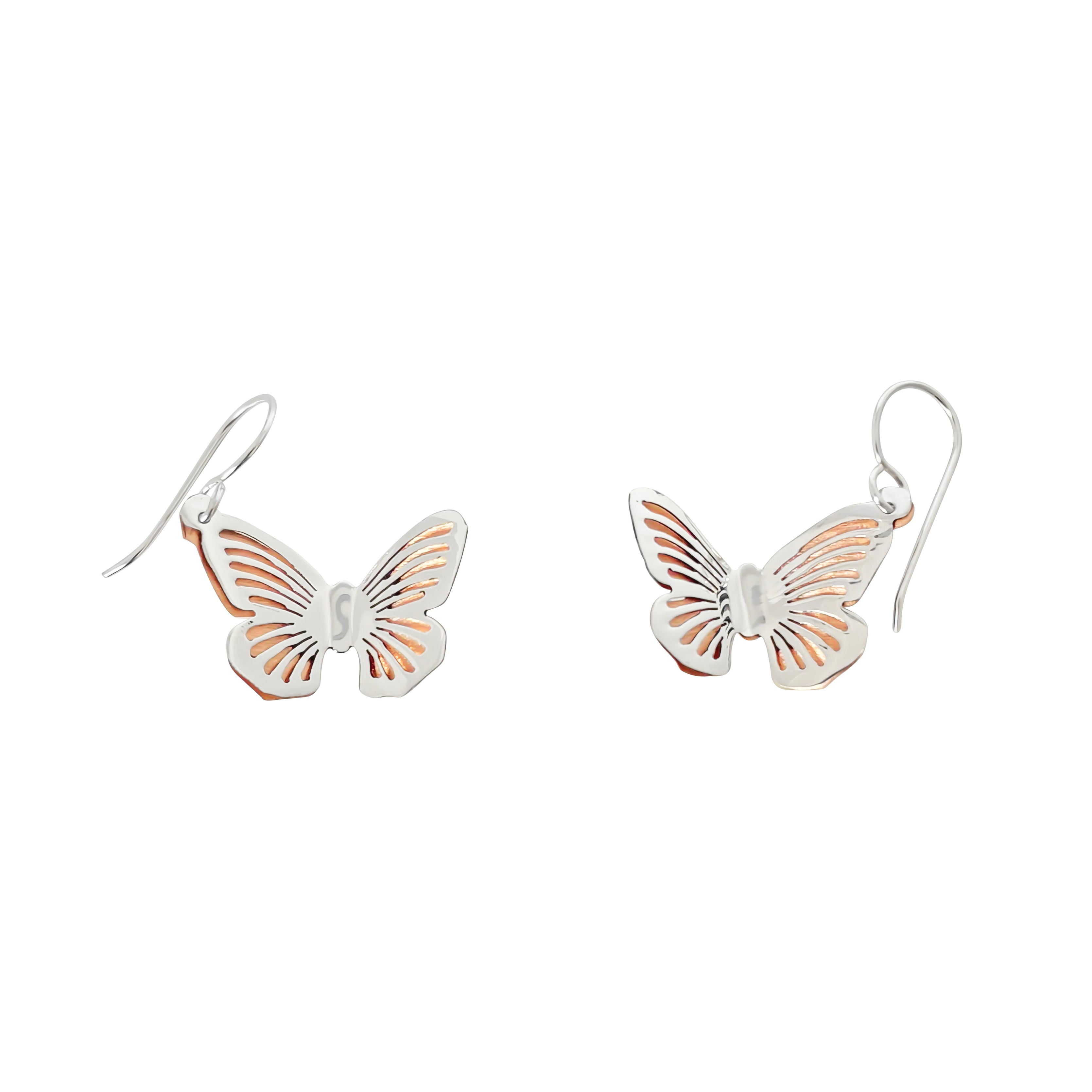 ARETES MARIPOSA BAÃ‘O DE ORO