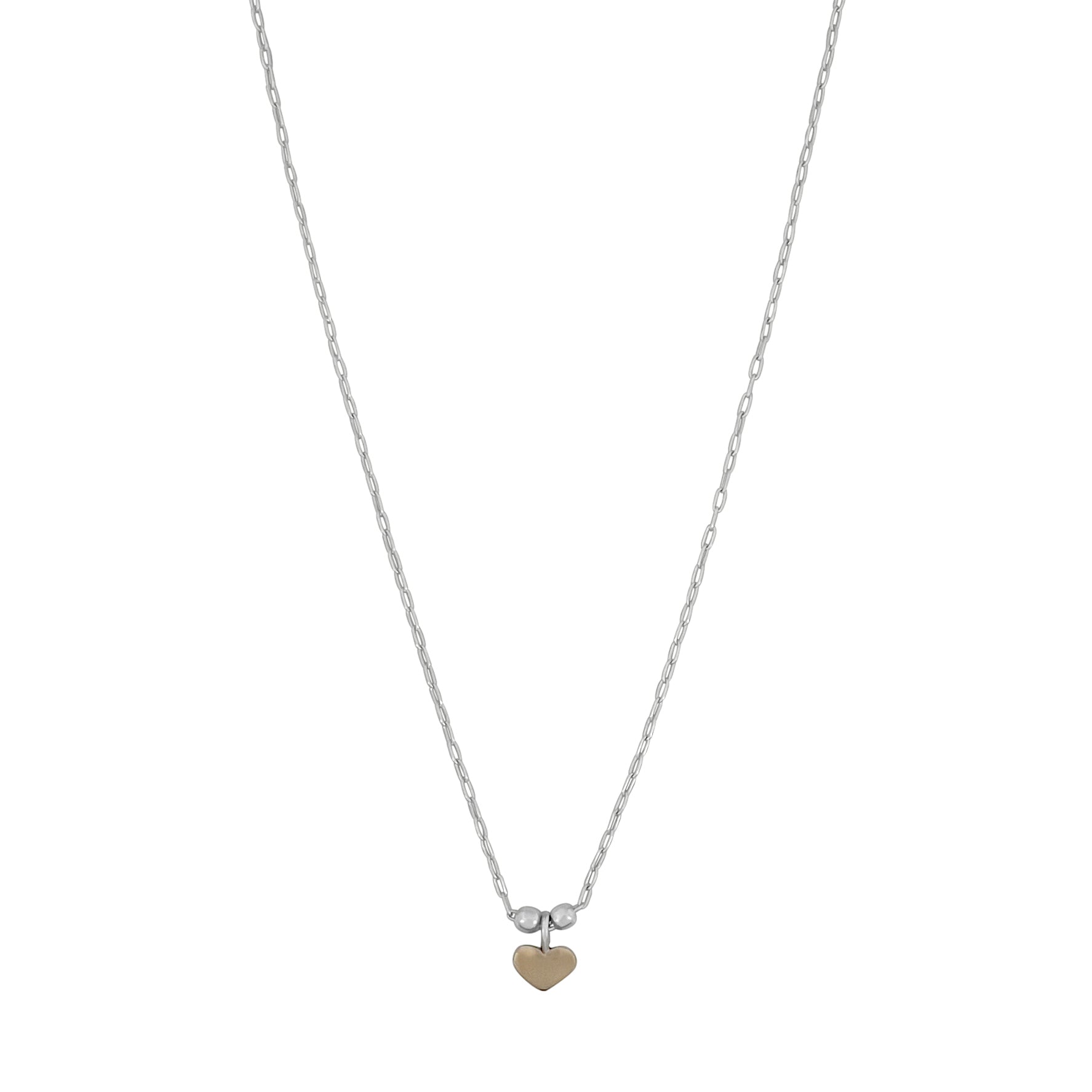 CADENA CORAZÓN MINI PLATA Y ORO