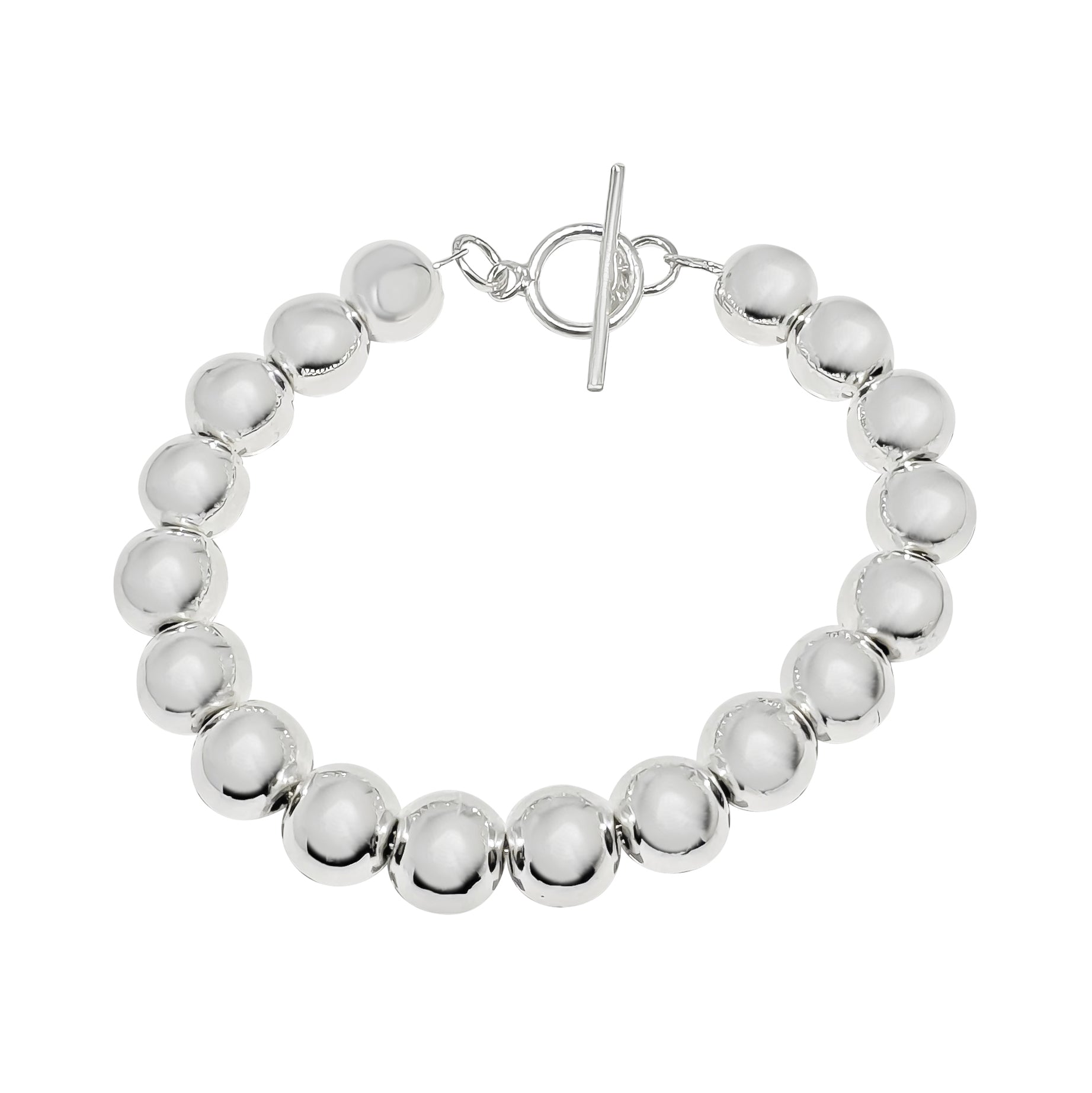 PULSERA BOLAS BAÑO DE PLATA