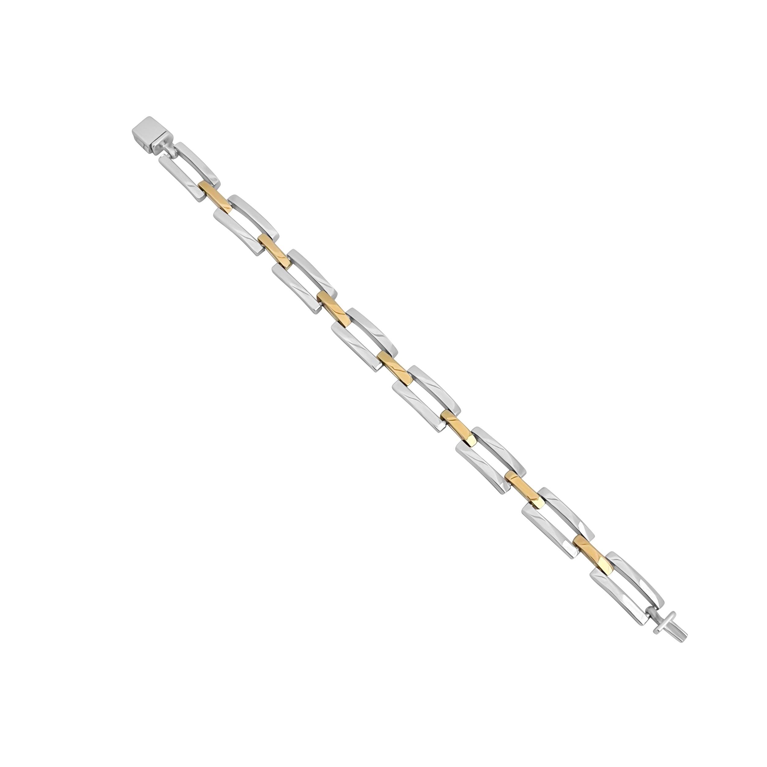 PULSERA ESLABÓN PLATA Y ORO