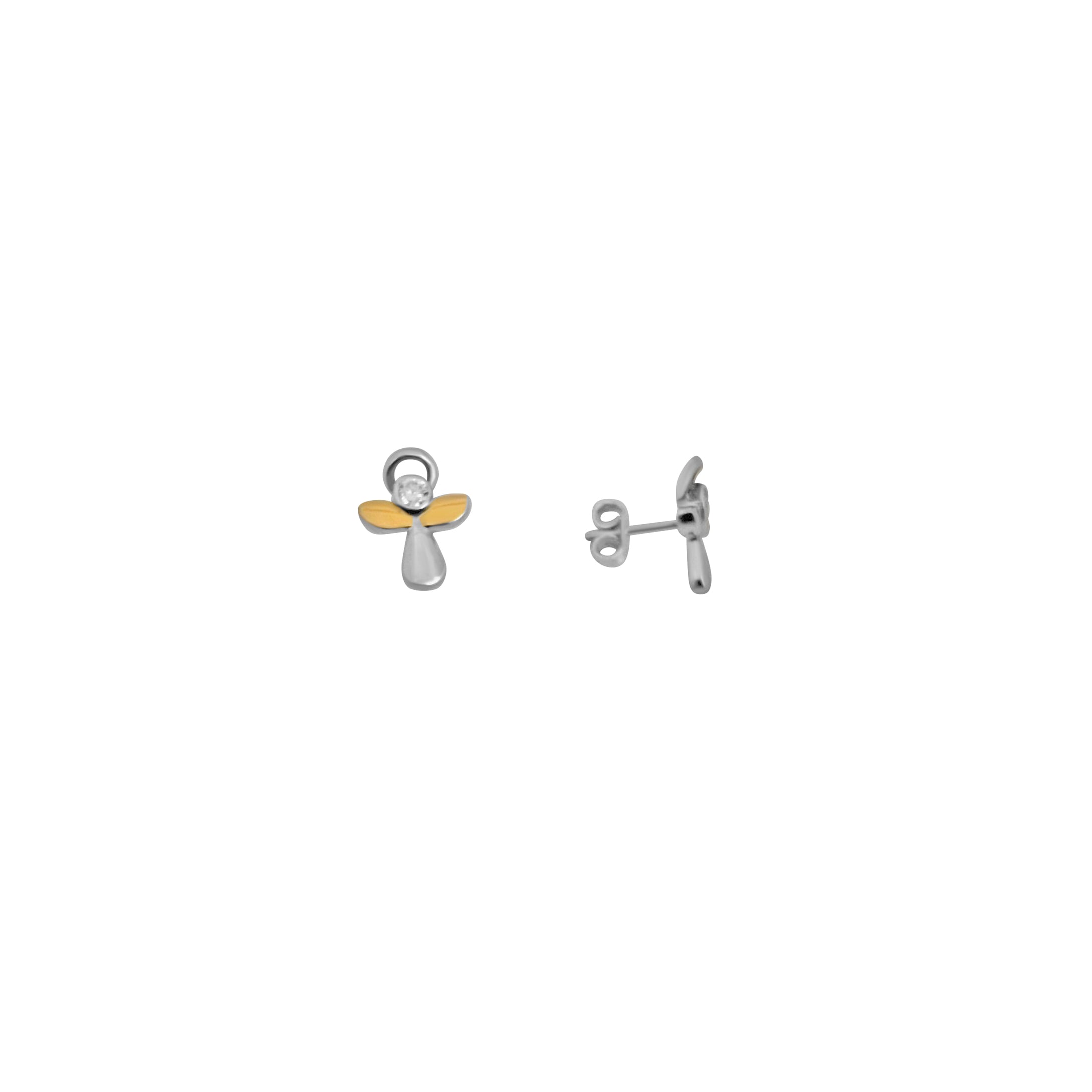 ARETES ÁNGEL PLATA Y ORO