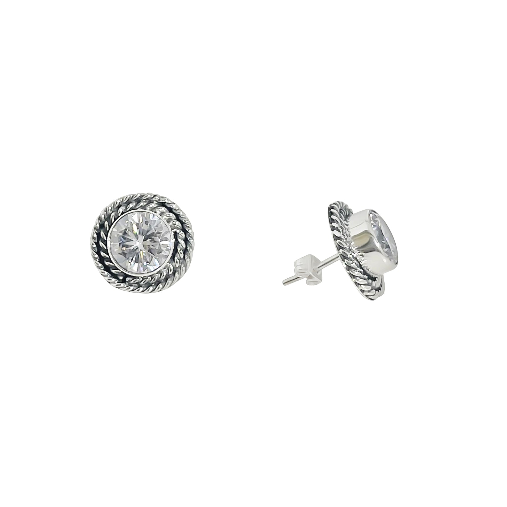 ARETES CRISTAL CON FILO TEJIDO