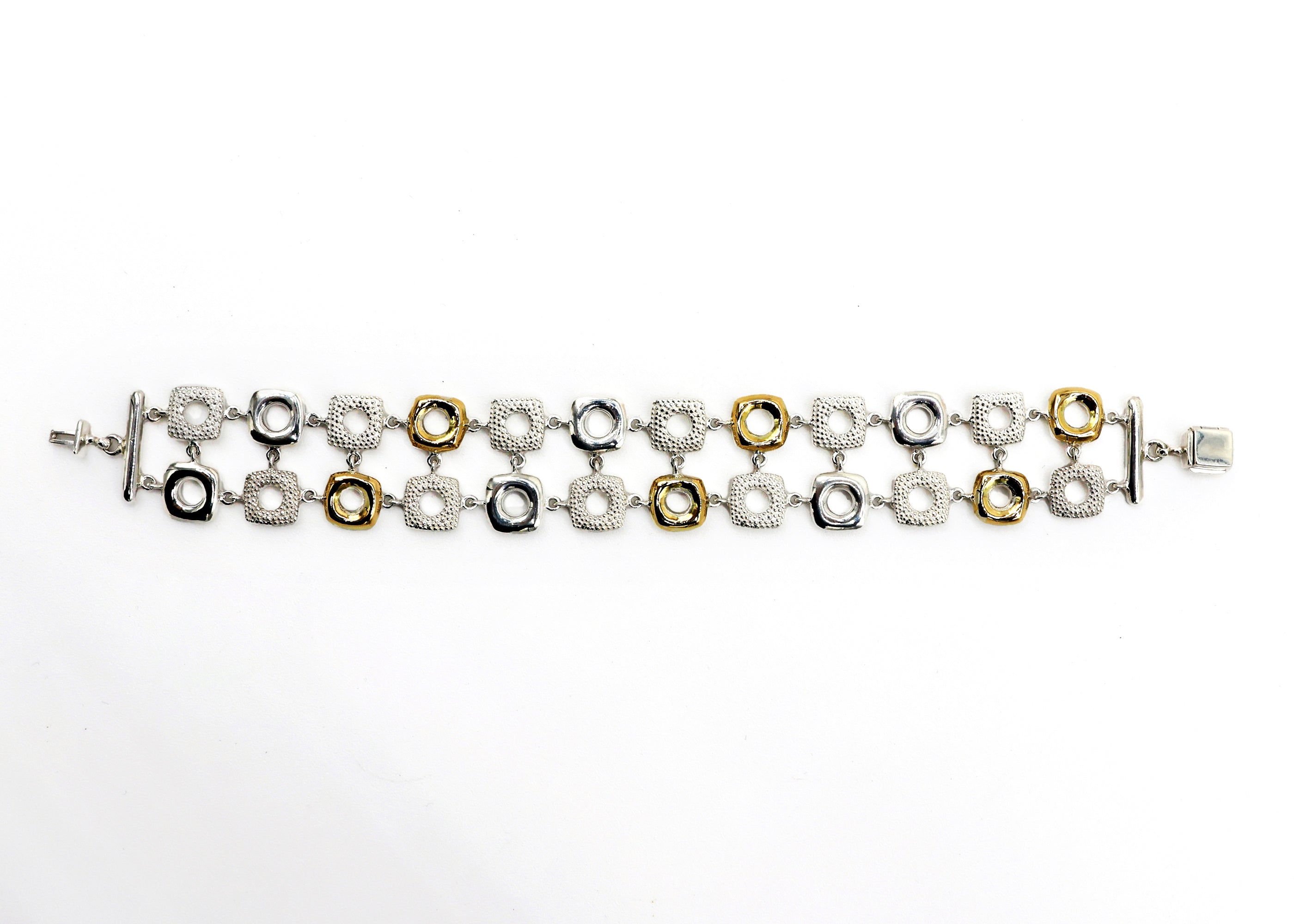 PULSERA ARMONÍA PLATA Y ORO