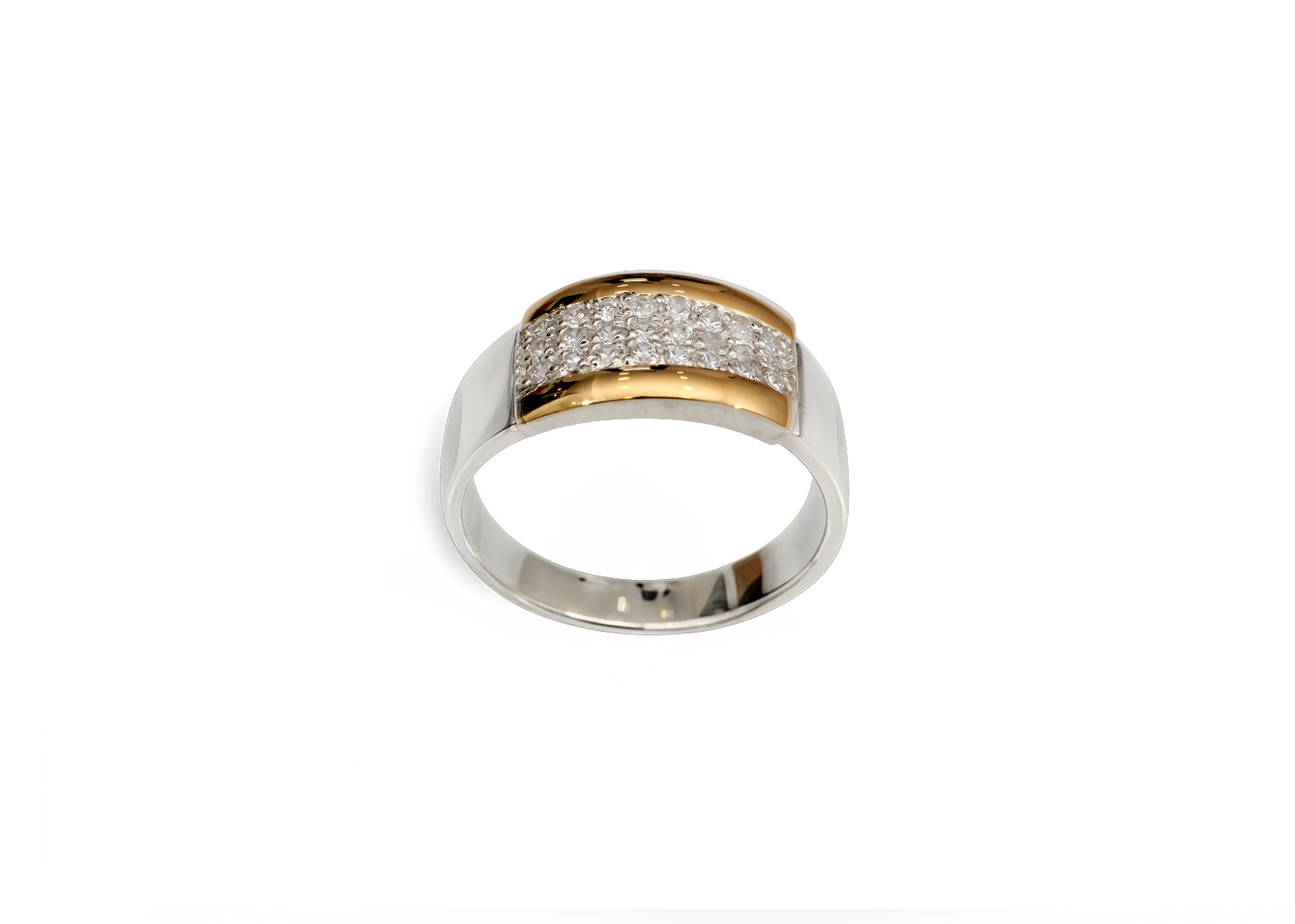 ANILLO CENTELLOS PLATA Y ORO