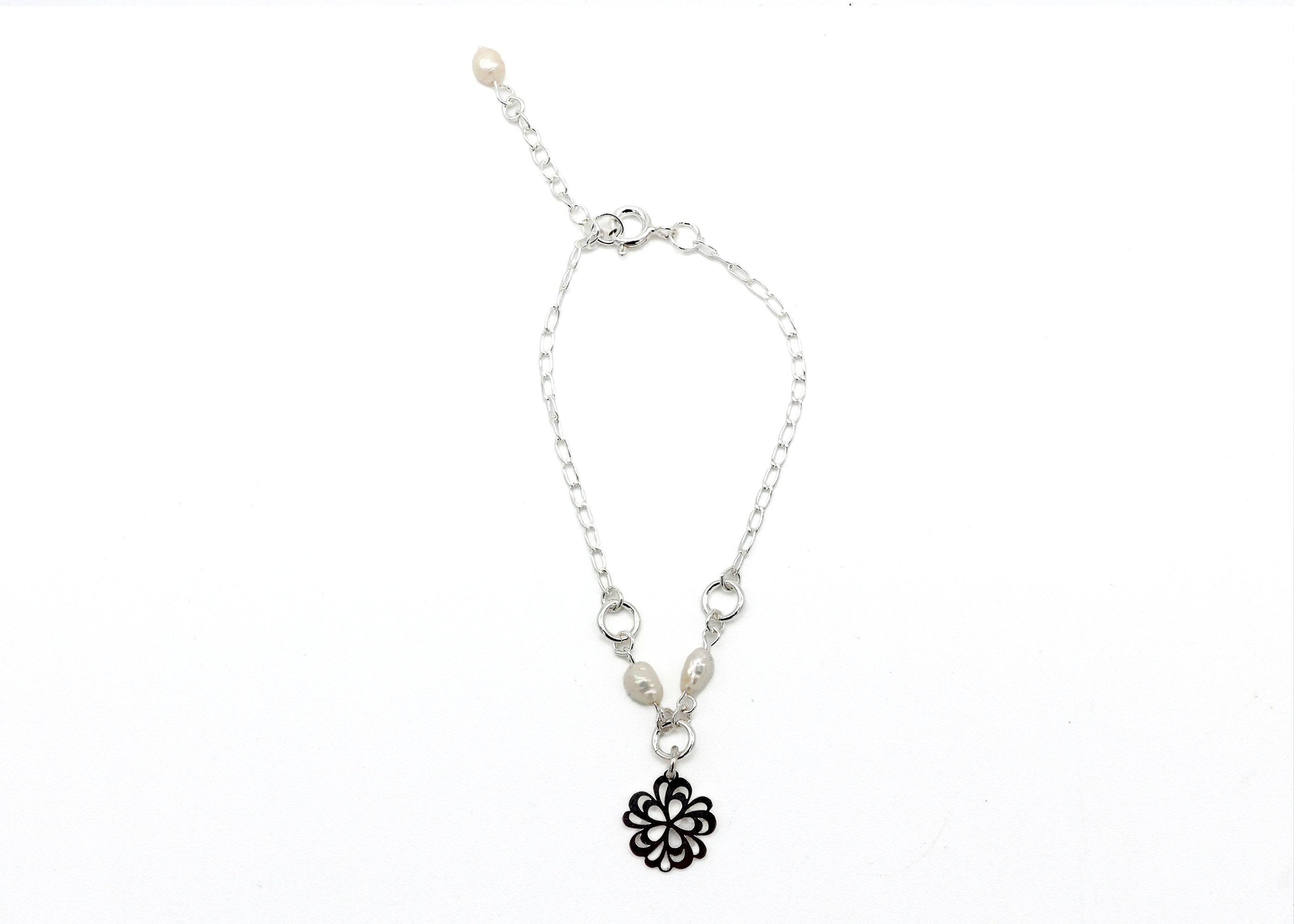 PULSERA CORAZÓN Y FLOR